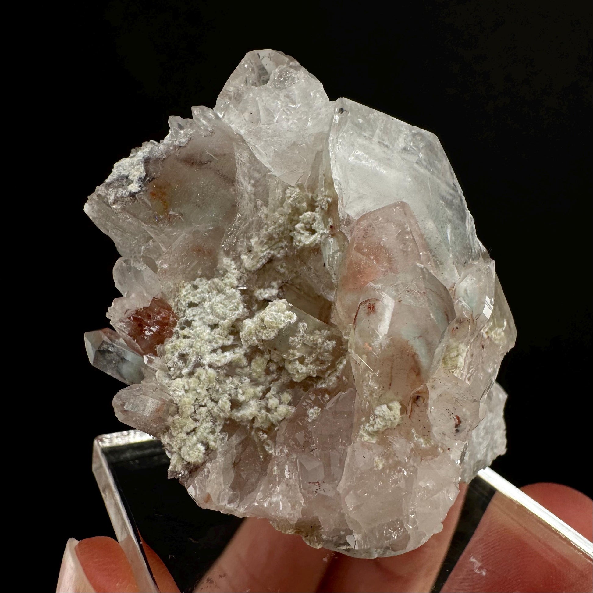 Rare! Ajoite, Copper, & Kaolinite Included Quartz (South Africa) | ajoite quartz, blue quartz, rare minerals, terminated ajoite quartz