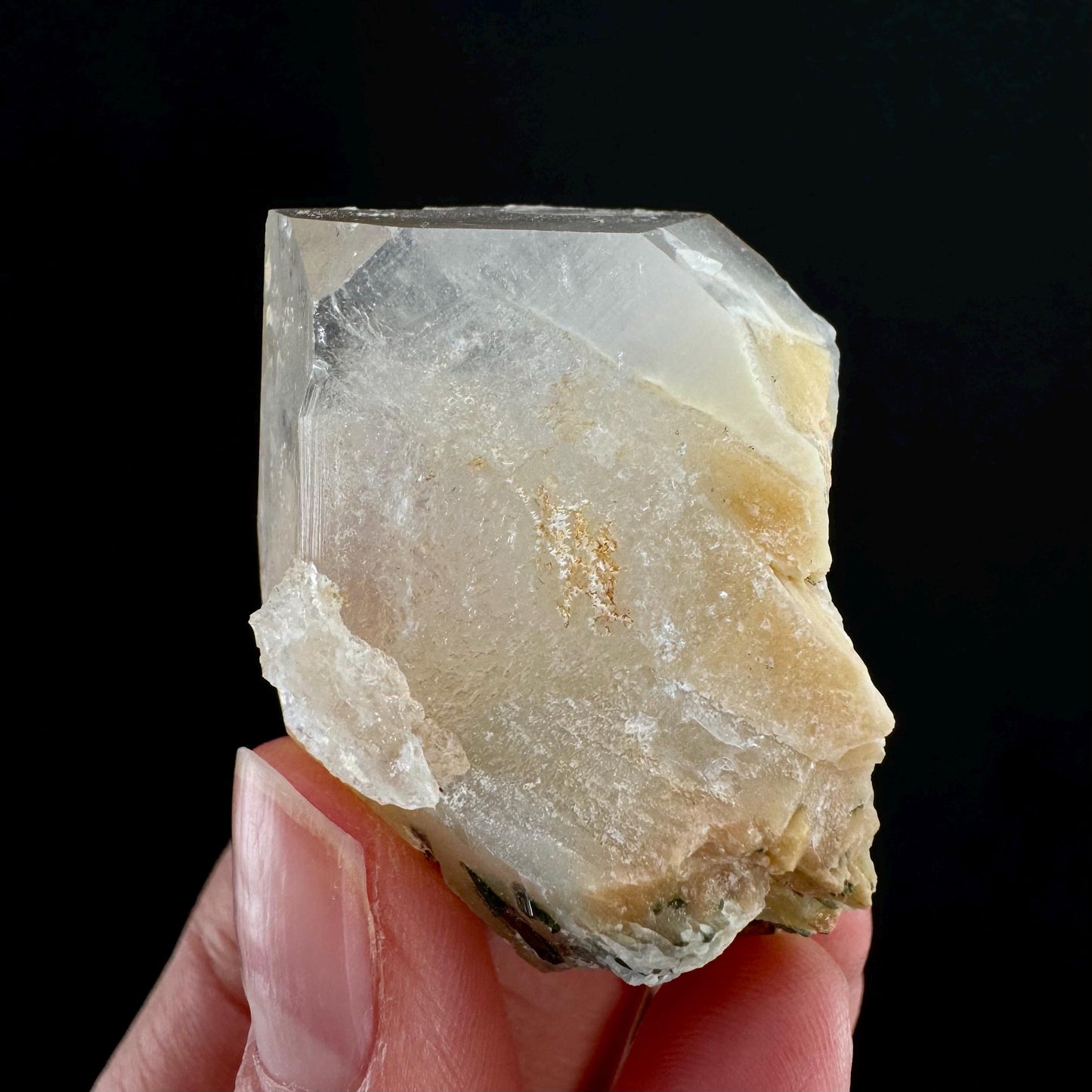 Yellow Bone Quartz & Epidote (Pakistan) | bone quartz, epidote quartz, green epidote, mango quartz