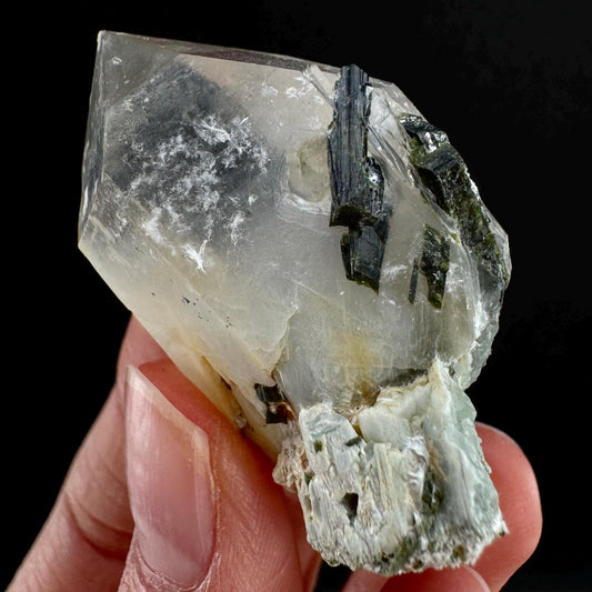 Yellow Bone Quartz & Epidote (Pakistan) | bone quartz, epidote quartz, green epidote, mango quartz