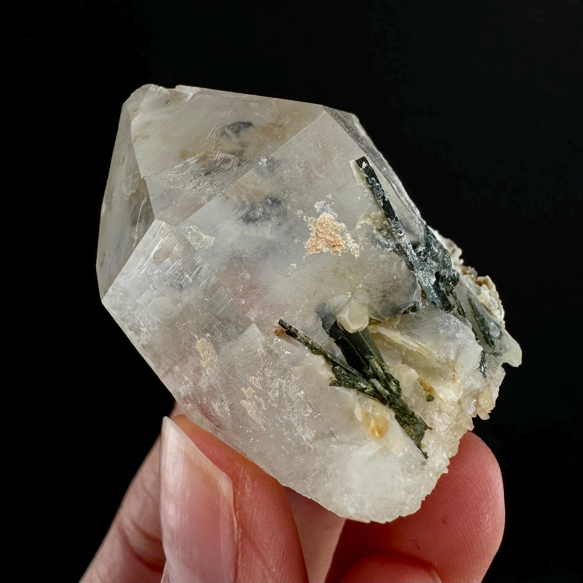 Yellow Bone Quartz & Epidote (Pakistan) | bone quartz, epidote quartz, green epidote, mango quartz