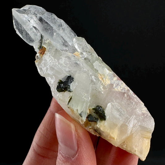 Yellow Bone Quartz & Epidote (Pakistan) | bone quartz, epidote quartz, green epidote, mango quartz