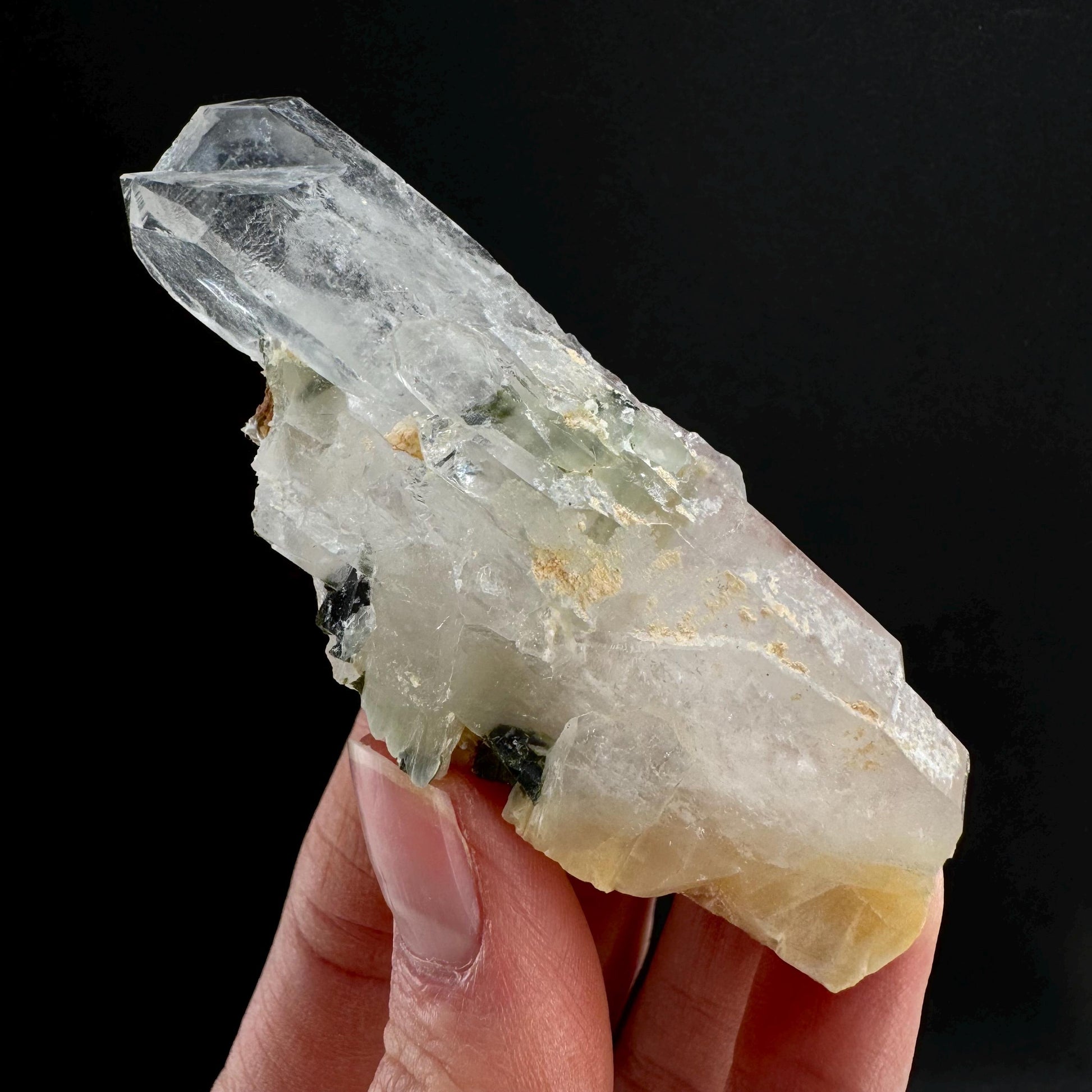 Yellow Bone Quartz & Epidote (Pakistan) | bone quartz, epidote quartz, green epidote, mango quartz