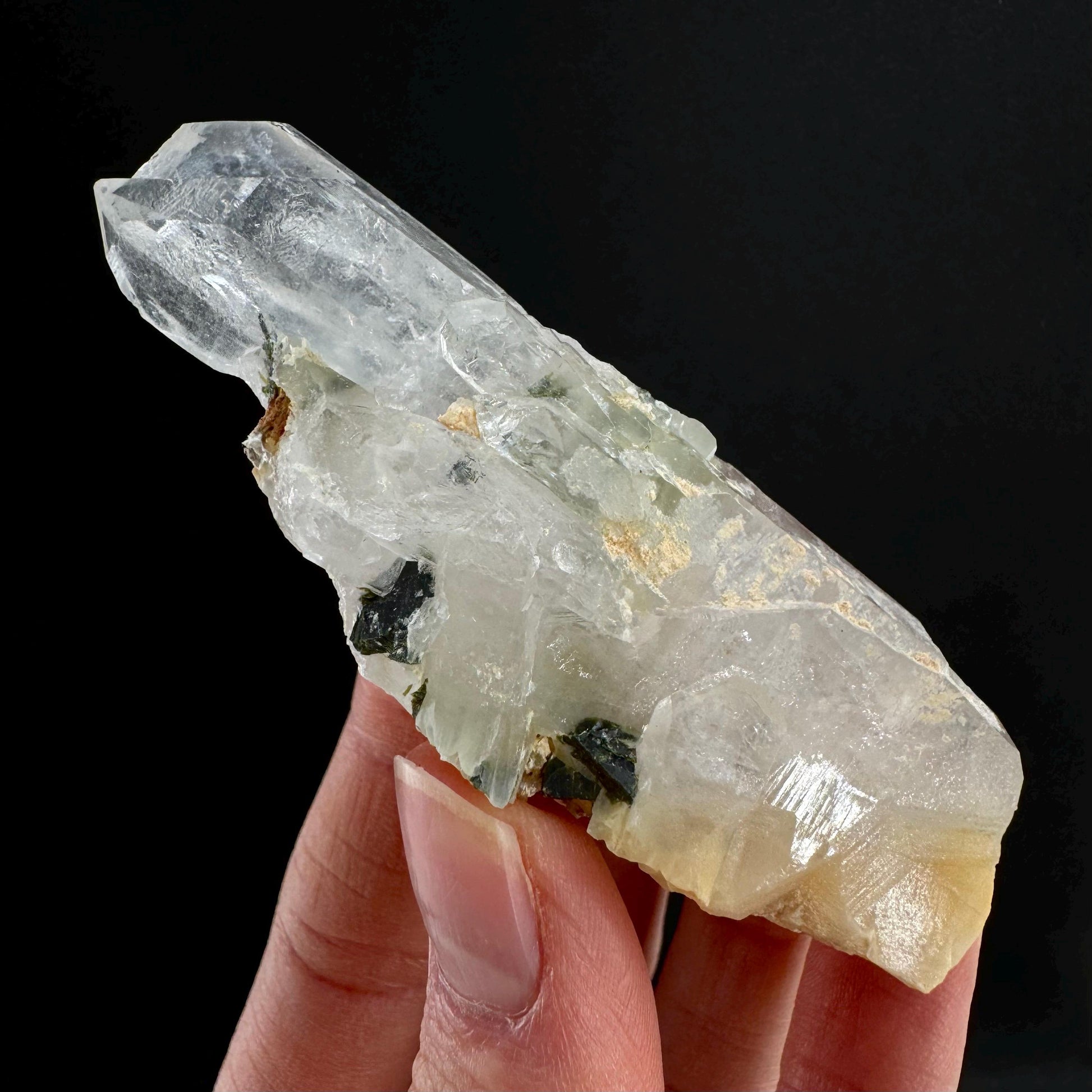 Yellow Bone Quartz & Epidote (Pakistan) | bone quartz, epidote quartz, green epidote, mango quartz
