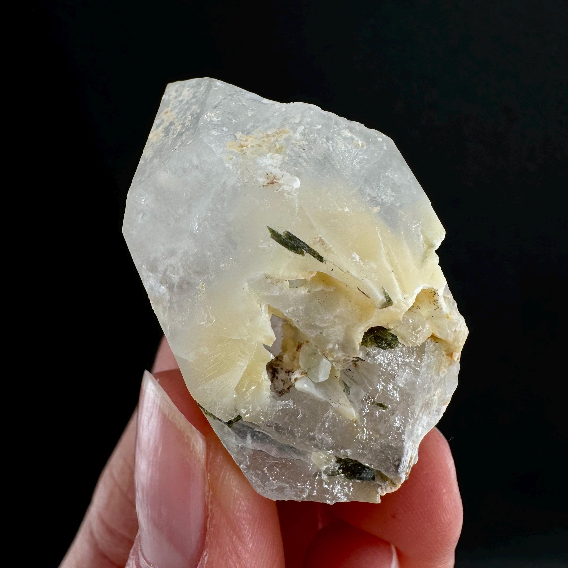 Yellow Bone Quartz & Epidote (Pakistan) | bone quartz, epidote quartz, green epidote, mango quartz