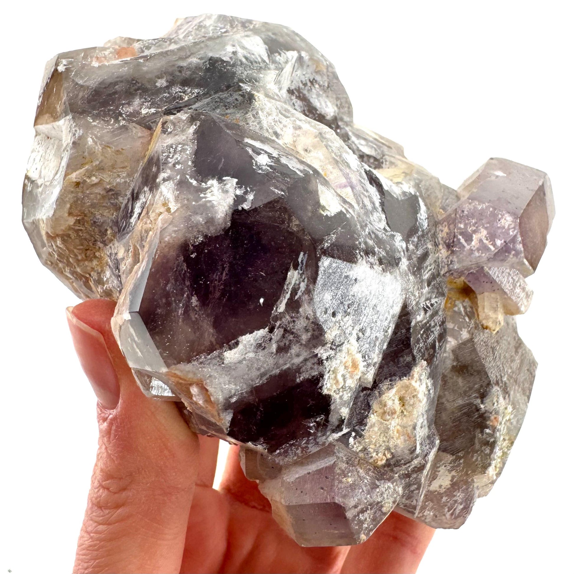 Elestial Smoky Amethyst (Madagascar), amethyst crystal, amethyst point, natural amethyst, purple amethyst