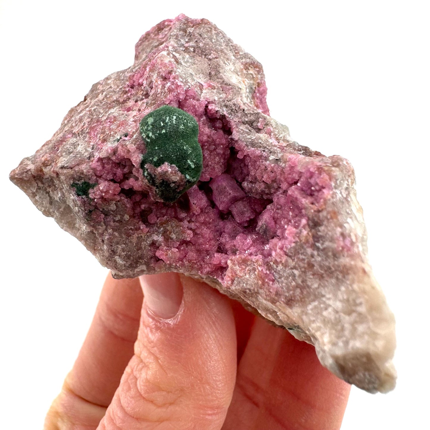 Sparkly Cobalto Calcite & Malachite Specimen (Congo), cobalto calcite, cobaltoan calcite, salrose