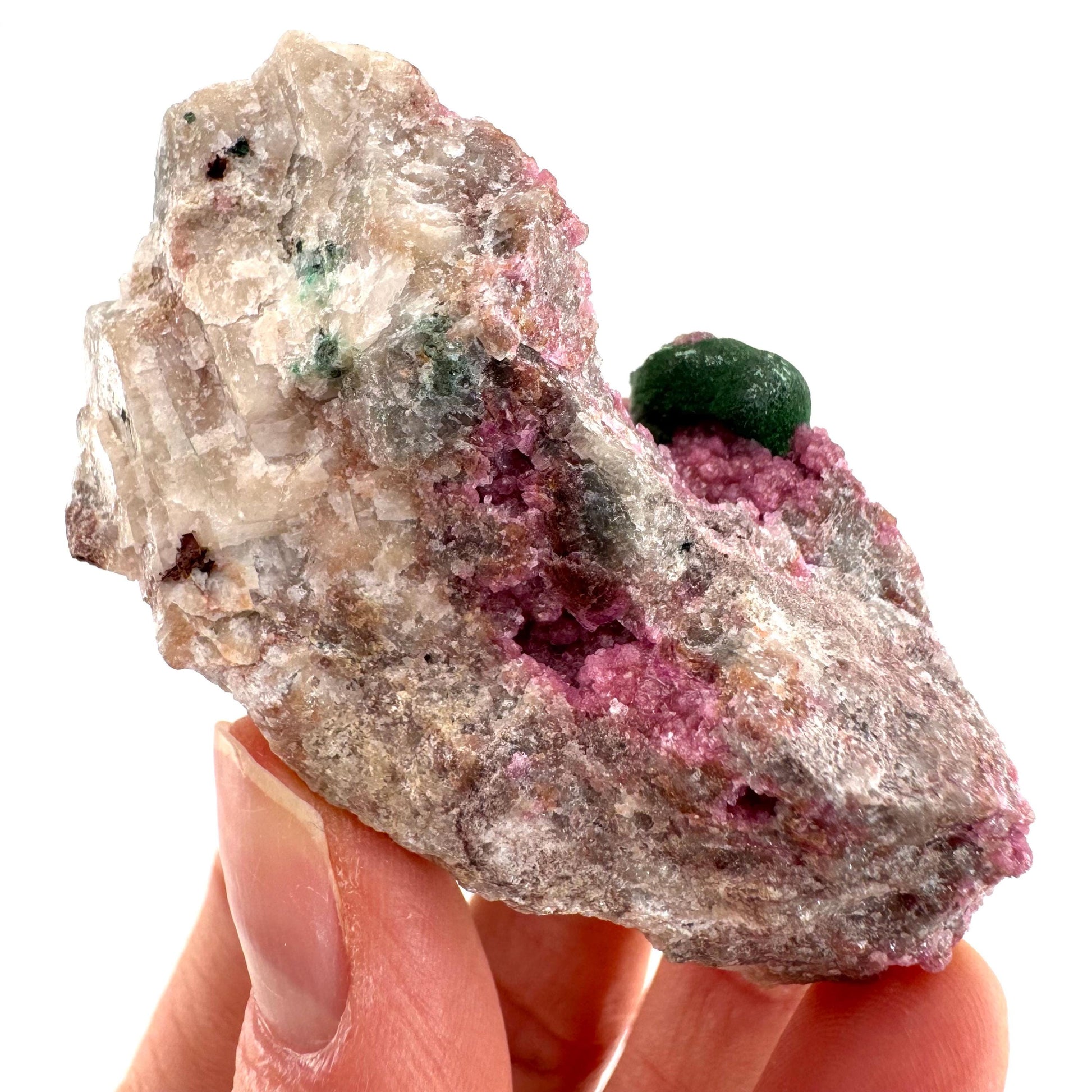 Sparkly Cobalto Calcite & Malachite Specimen (Congo), cobalto calcite, cobaltoan calcite, salrose