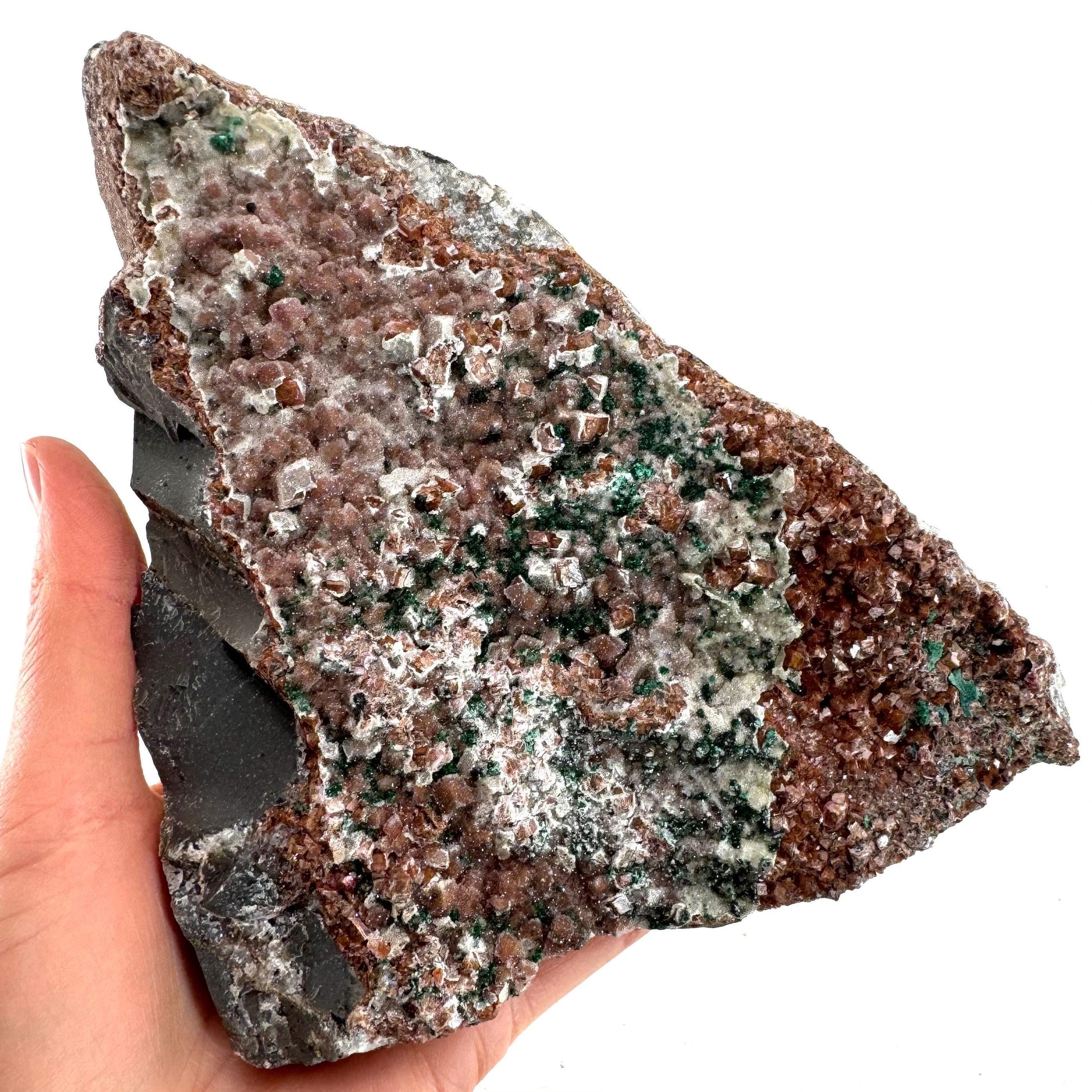 Sparkly Cobalto Calcite & Malachite Specimen (Congo), cobalto calcite, cobaltoan calcite, salrose