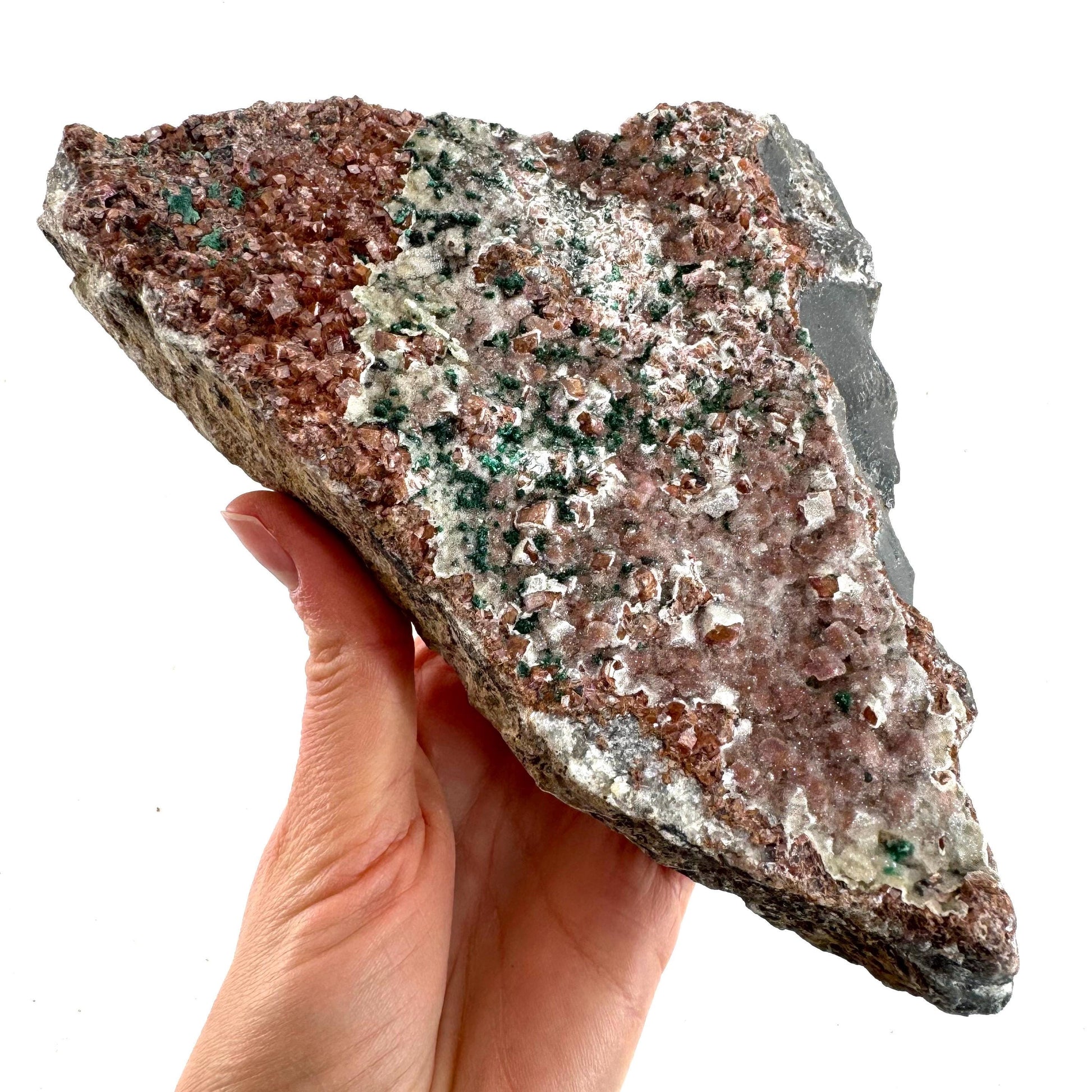 Sparkly Cobalto Calcite & Malachite Specimen (Congo), cobalto calcite, cobaltoan calcite, salrose