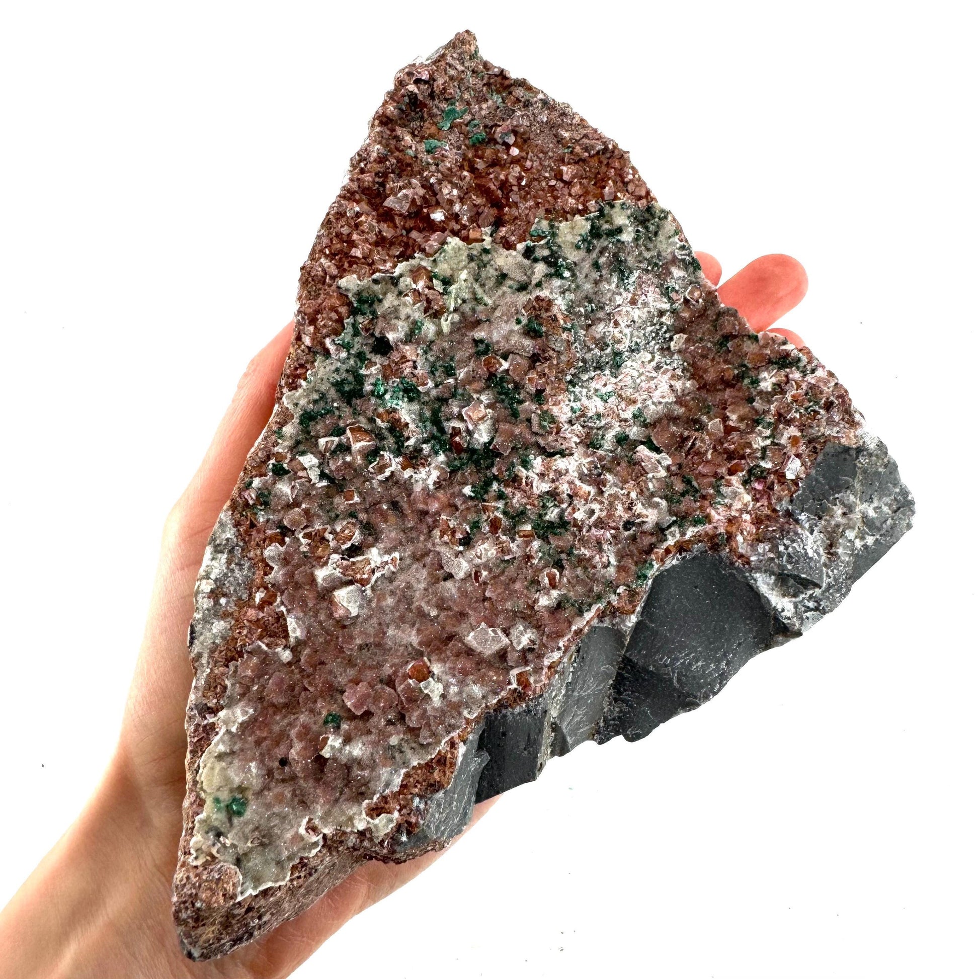 Sparkly Cobalto Calcite & Malachite Specimen (Congo), cobalto calcite, cobaltoan calcite, salrose