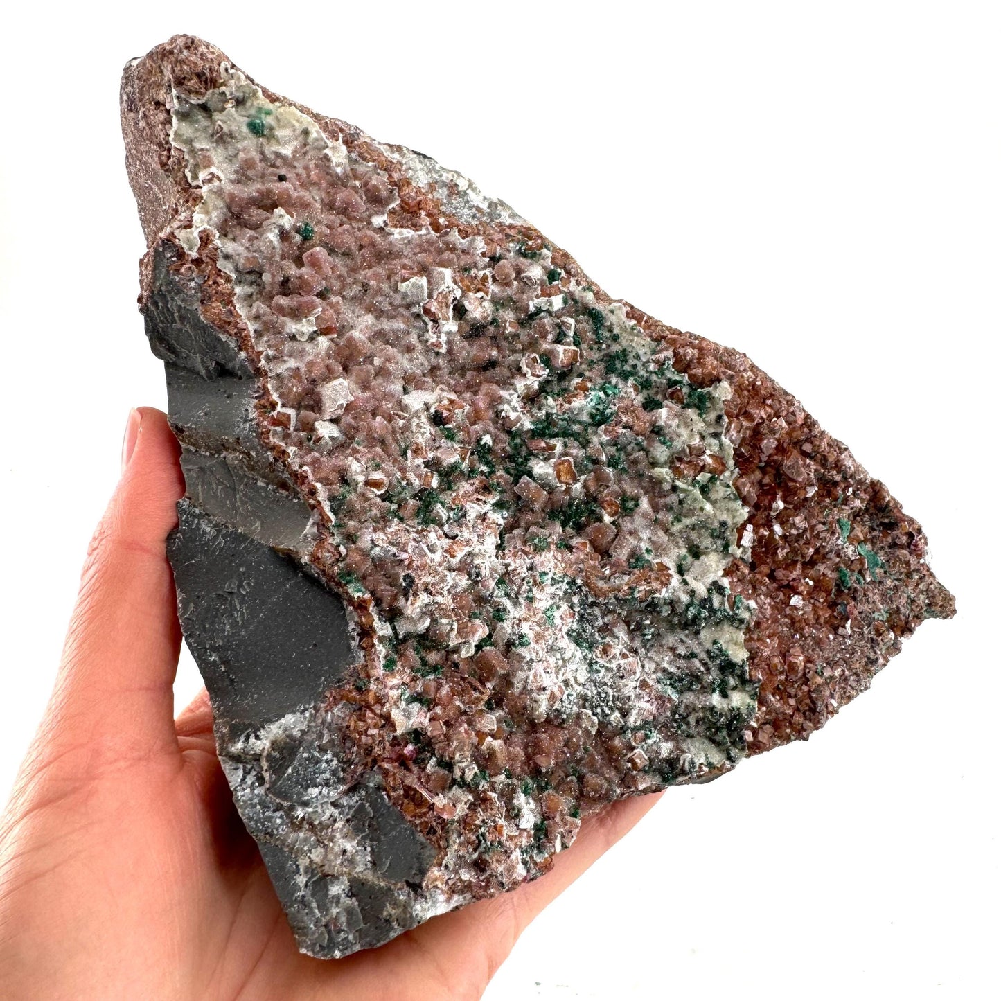 Sparkly Cobalto Calcite & Malachite Specimen (Congo), cobalto calcite, cobaltoan calcite, salrose