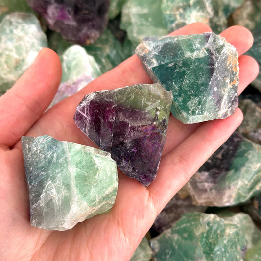 Raw Fluorite Chunk (Namibia) | fluorite cluster, rainbow fluorite, green fluorite, raw crystals, mineral specimen