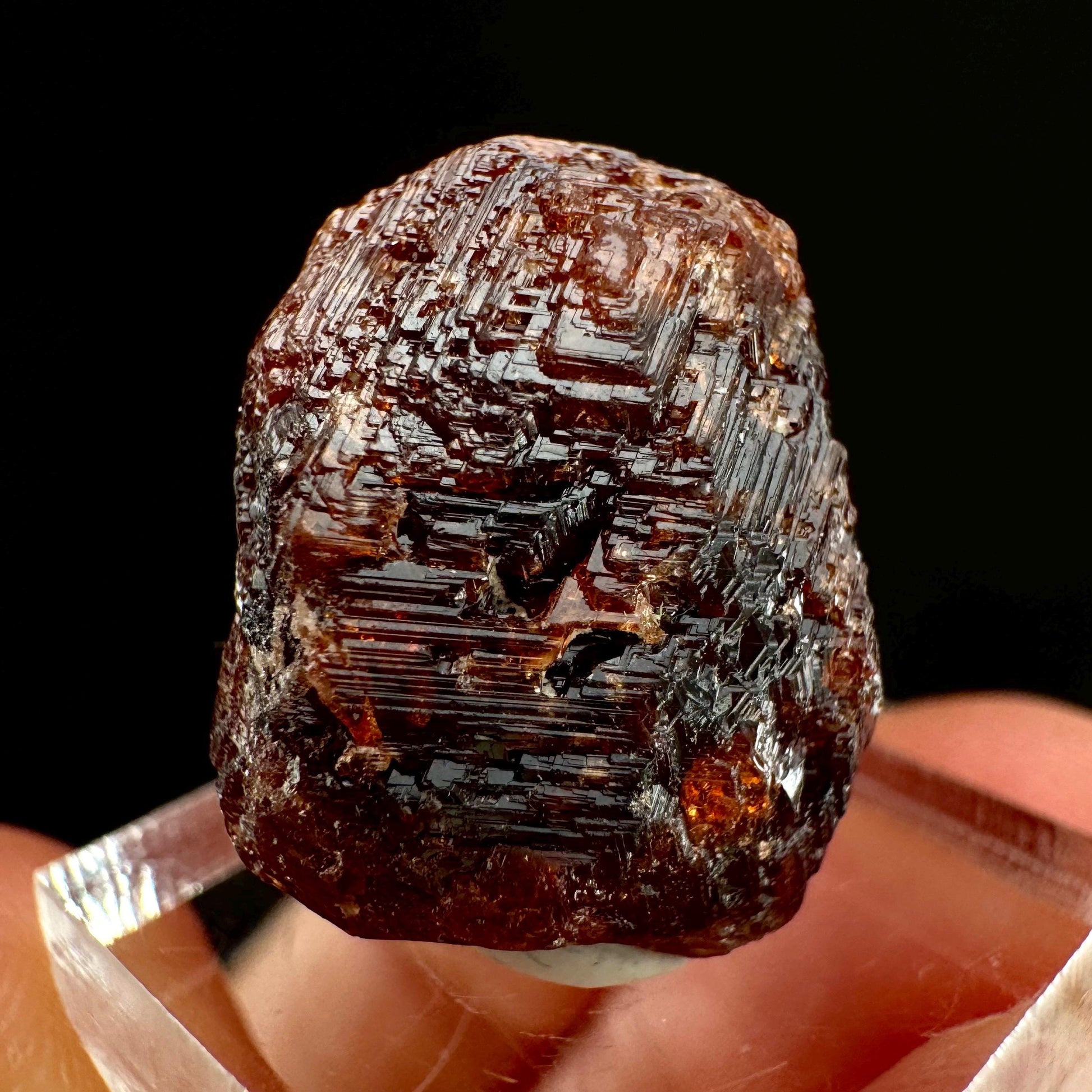 Etched Spessartine Garnet (Pakistan) | red garnet, raw crystals, rough red garnet, dark red garnet, garnet crystal