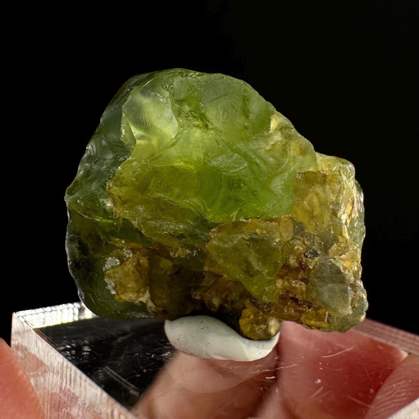 Naturally terminated peridot crystal (Pakistan) | raw peridot, natural peridot, peridot crystal, peridot point
