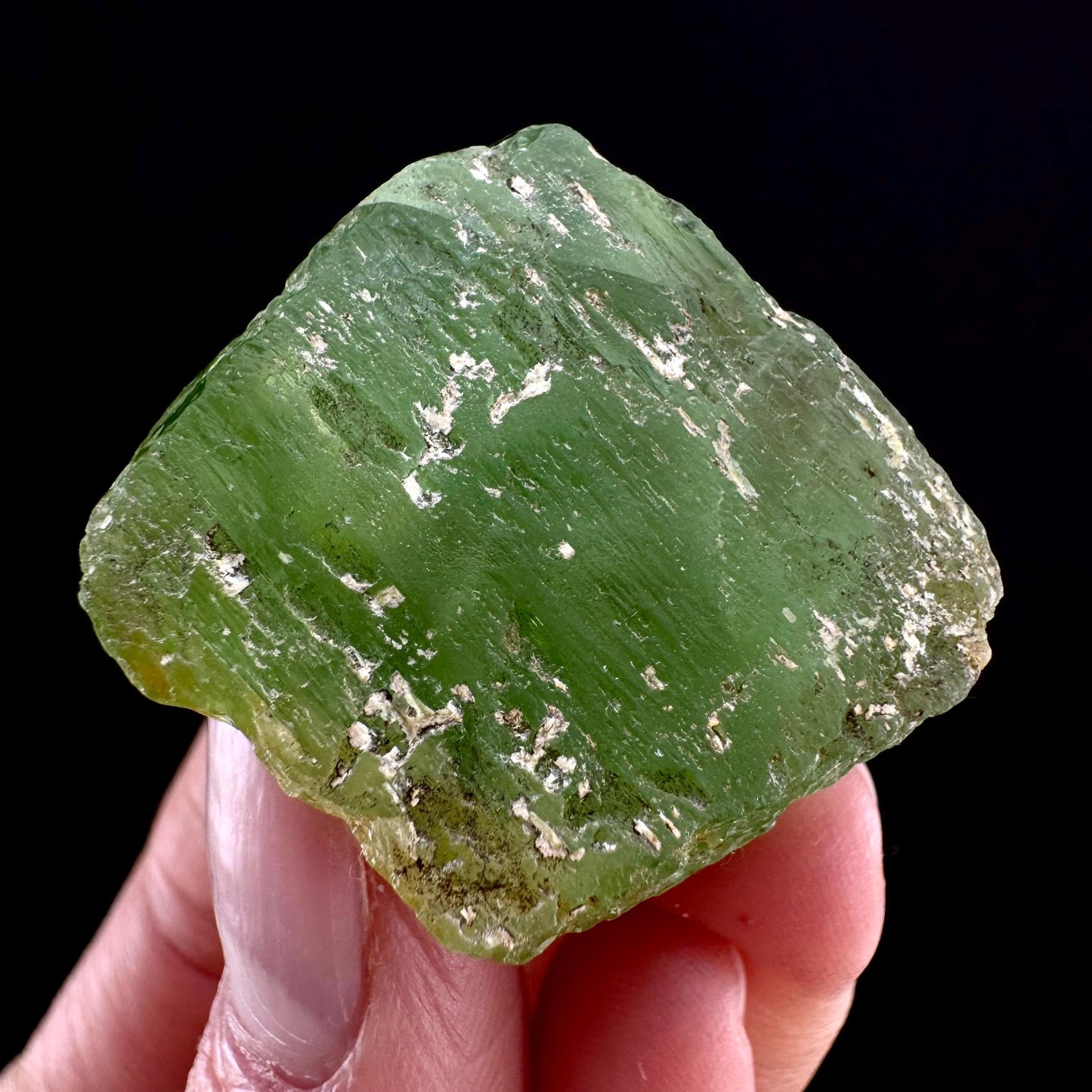 Naturally terminated peridot crystal (Pakistan) | raw peridot, natural peridot, peridot crystal, peridot point