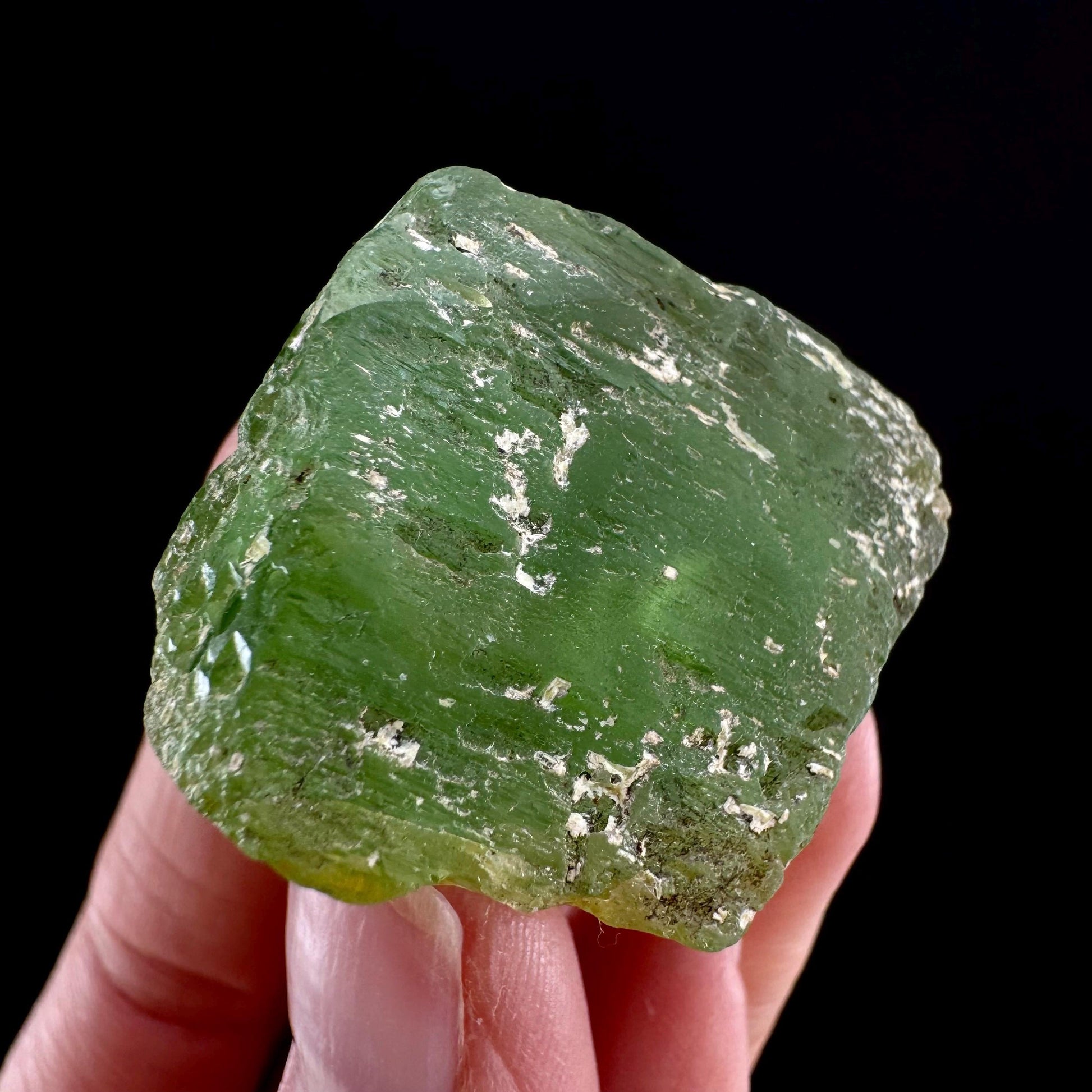 Naturally terminated peridot crystal (Pakistan) | raw peridot, natural peridot, peridot crystal, peridot point