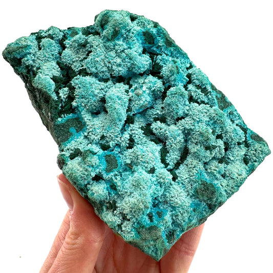 Semi Crystalline Chrysocolla over Malachite Specimen (Congo), raw chrysocolla, raw malachite, mineral specimen