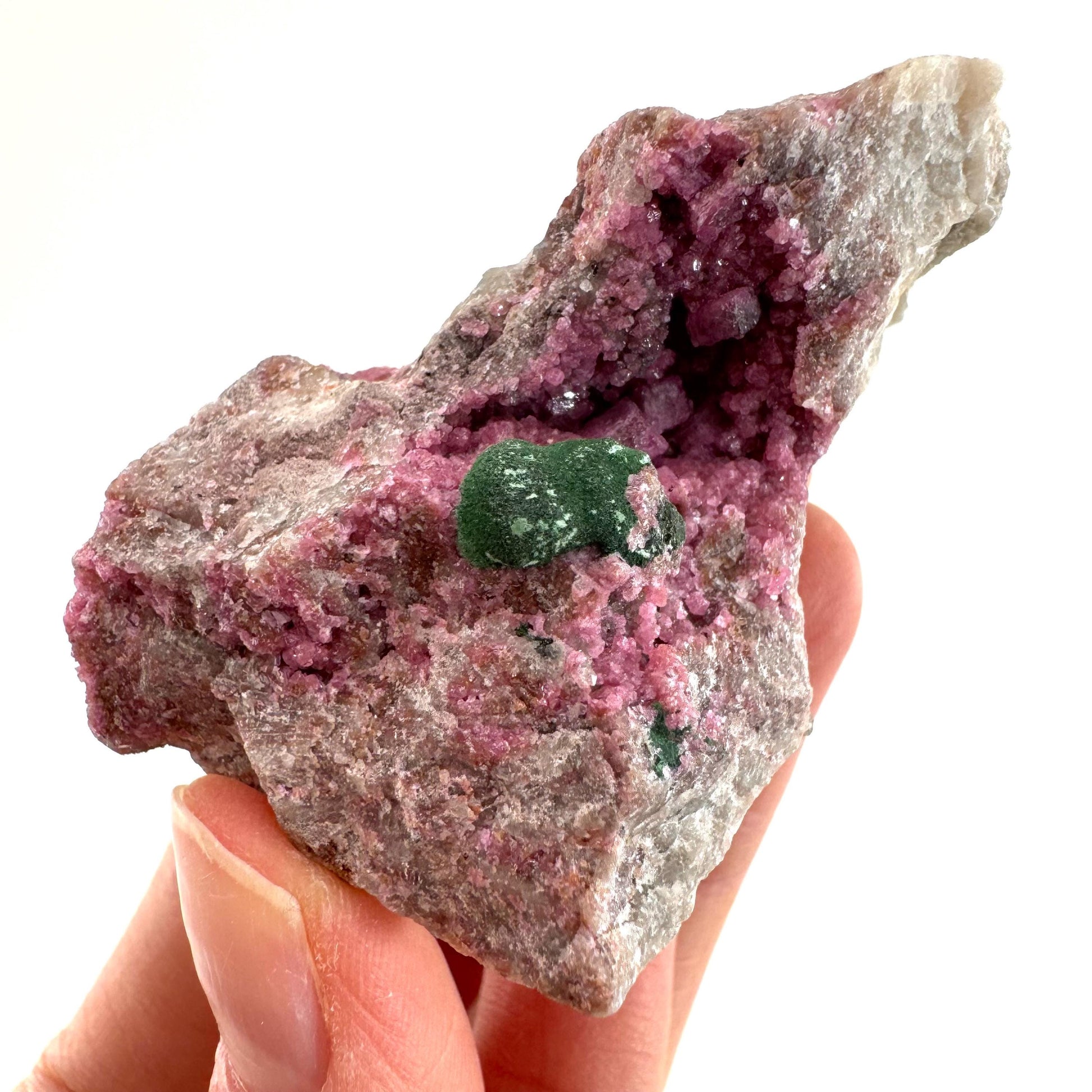 Sparkly Cobalto Calcite & Malachite Specimen (Congo), cobalto calcite, cobaltoan calcite, salrose