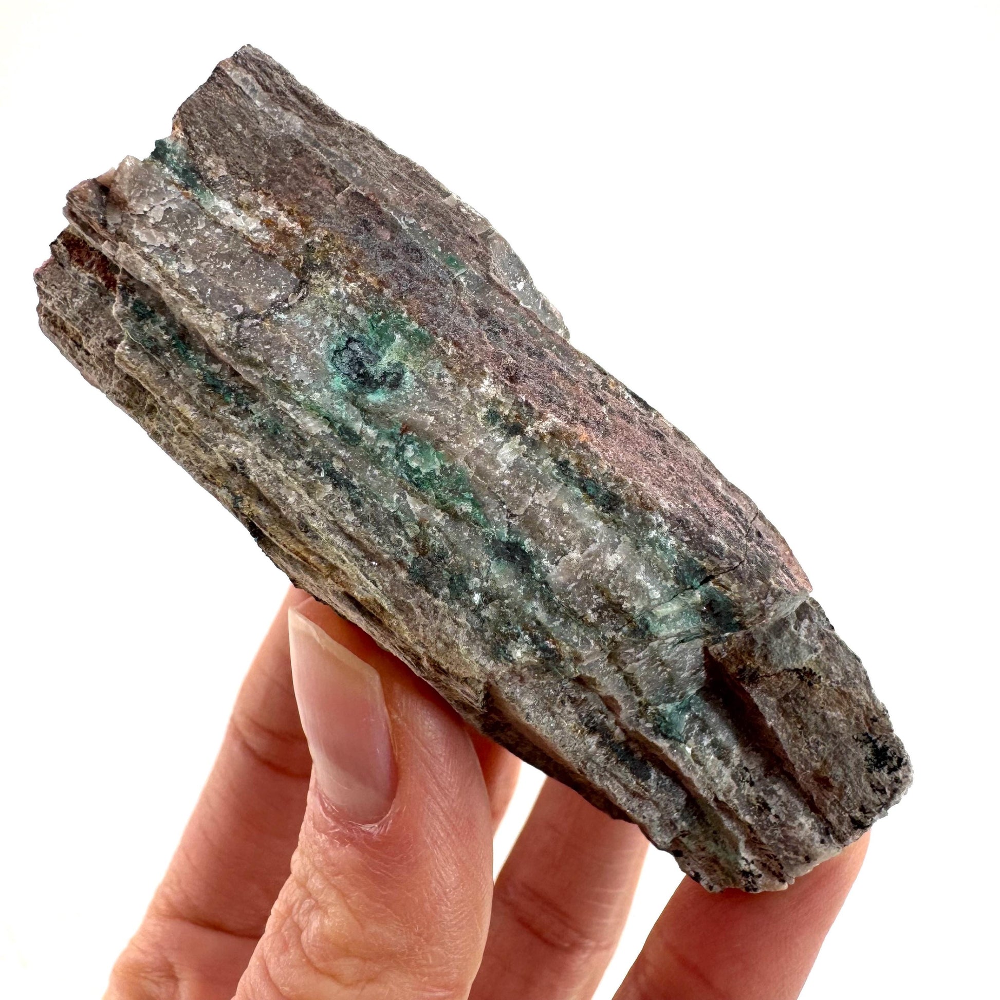 Sparkly Cobalto Calcite with Heterogenite & Malachite Specimen (Congo), cobalto calcite, cobaltoan calcite, salrose