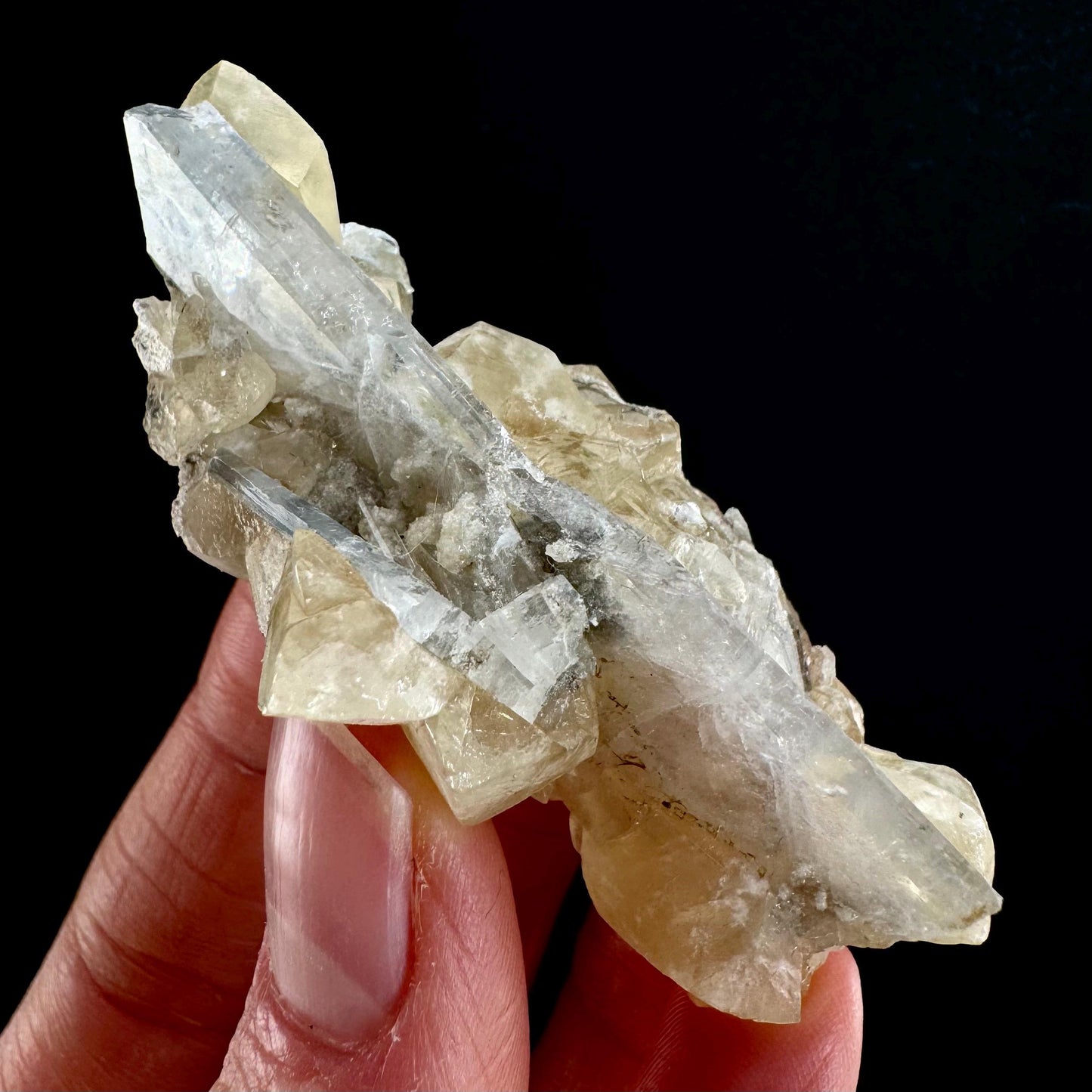 Blue Barite with Calcite (Illinois, USA) | barite specimen, baryte crystal