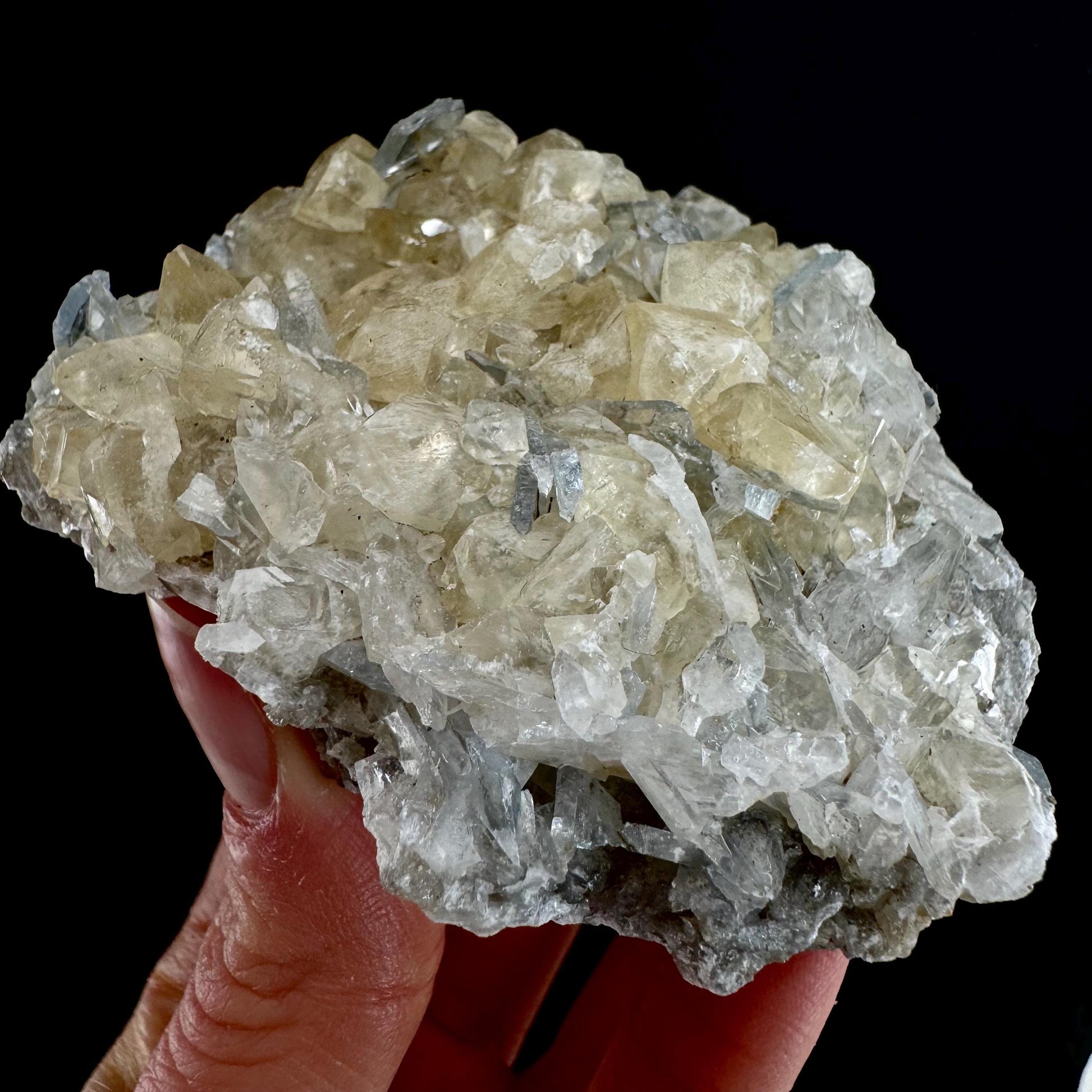 Blue Barite with Calcite (Illinois, USA) | barite specimen, baryte crystal