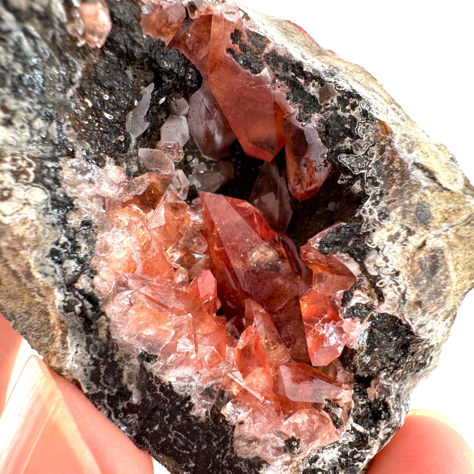 Rhodochrosite on Matrix (Peru) | rhodochrosite crystal, rare crystals, mineral specimen, rare minerals, natural rhodochrosite
