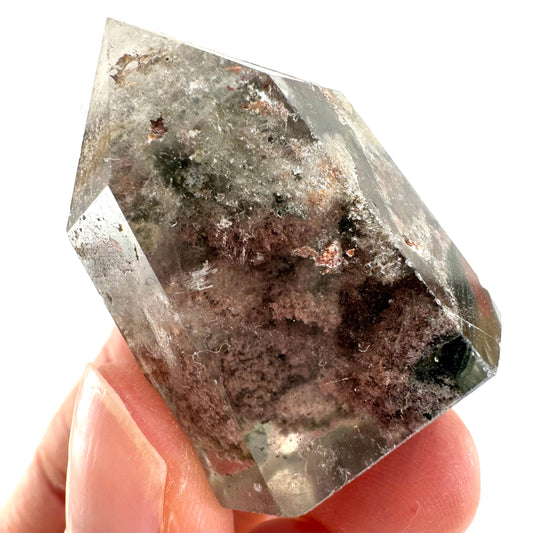 Phantom Quartz Point, Garden quartz, crystal point, lodolite quartz