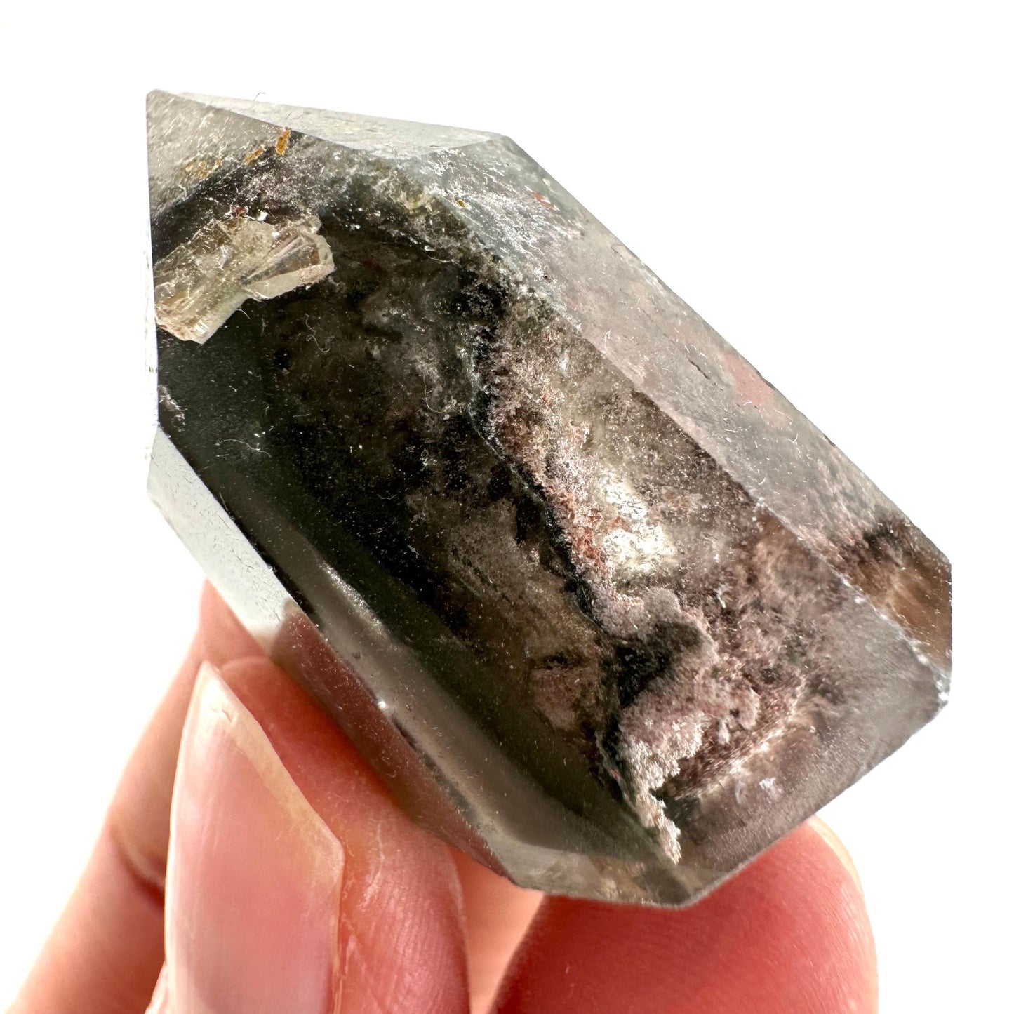 Phantom Quartz Point, Garden quartz, crystal point, lodolite quartz