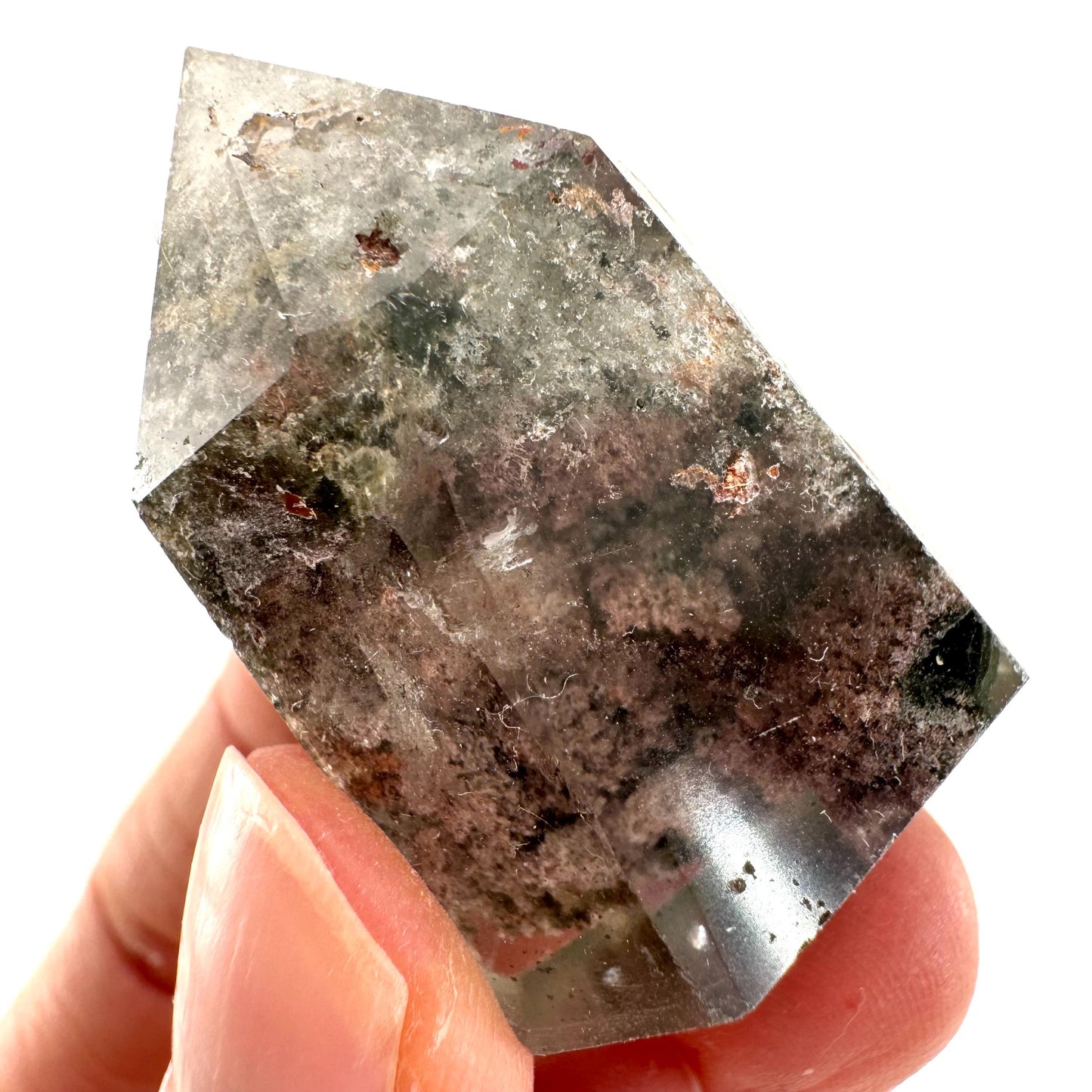 Phantom Quartz Point, Garden quartz, crystal point, lodolite quartz