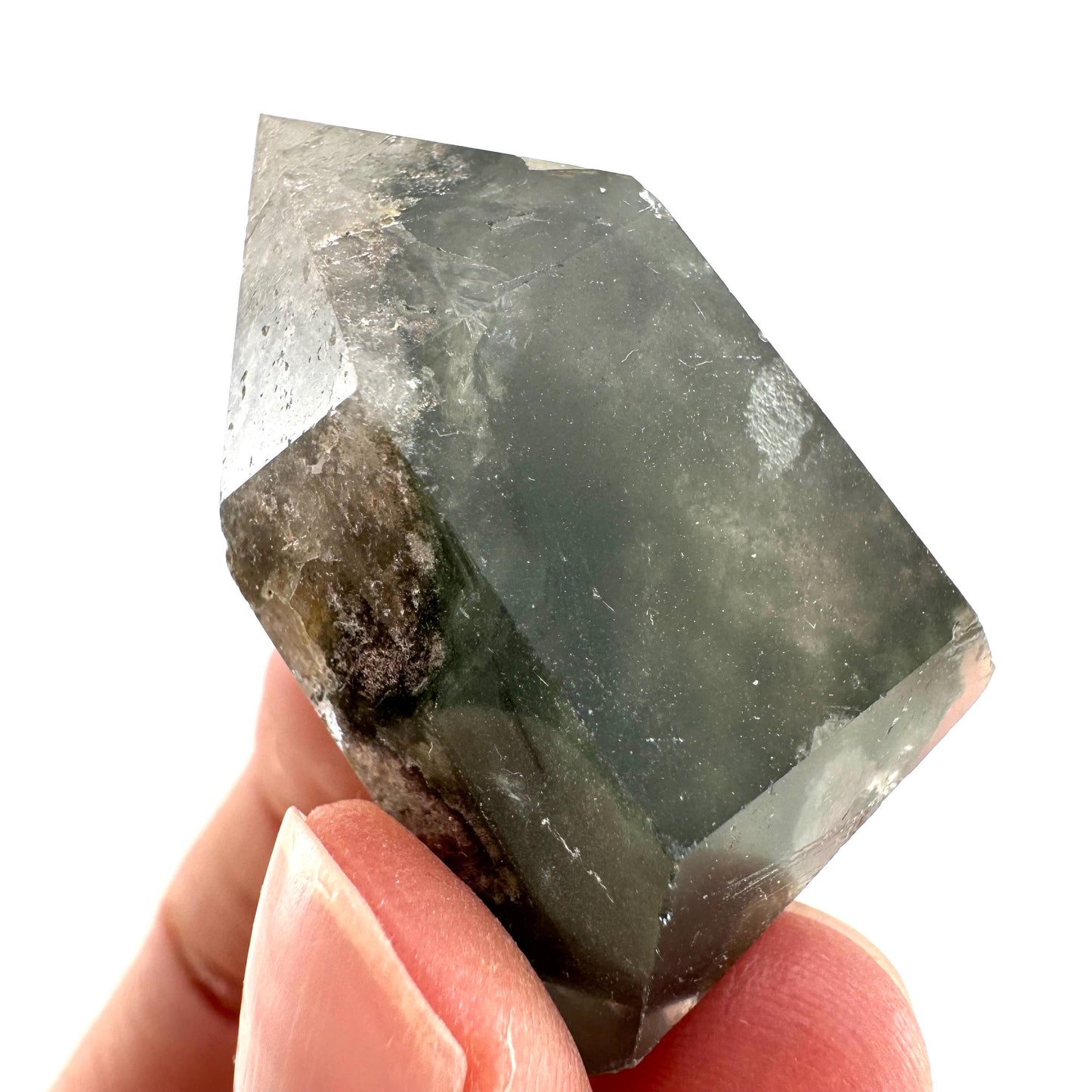 Phantom Quartz Point, Garden quartz, crystal point, lodolite quartz