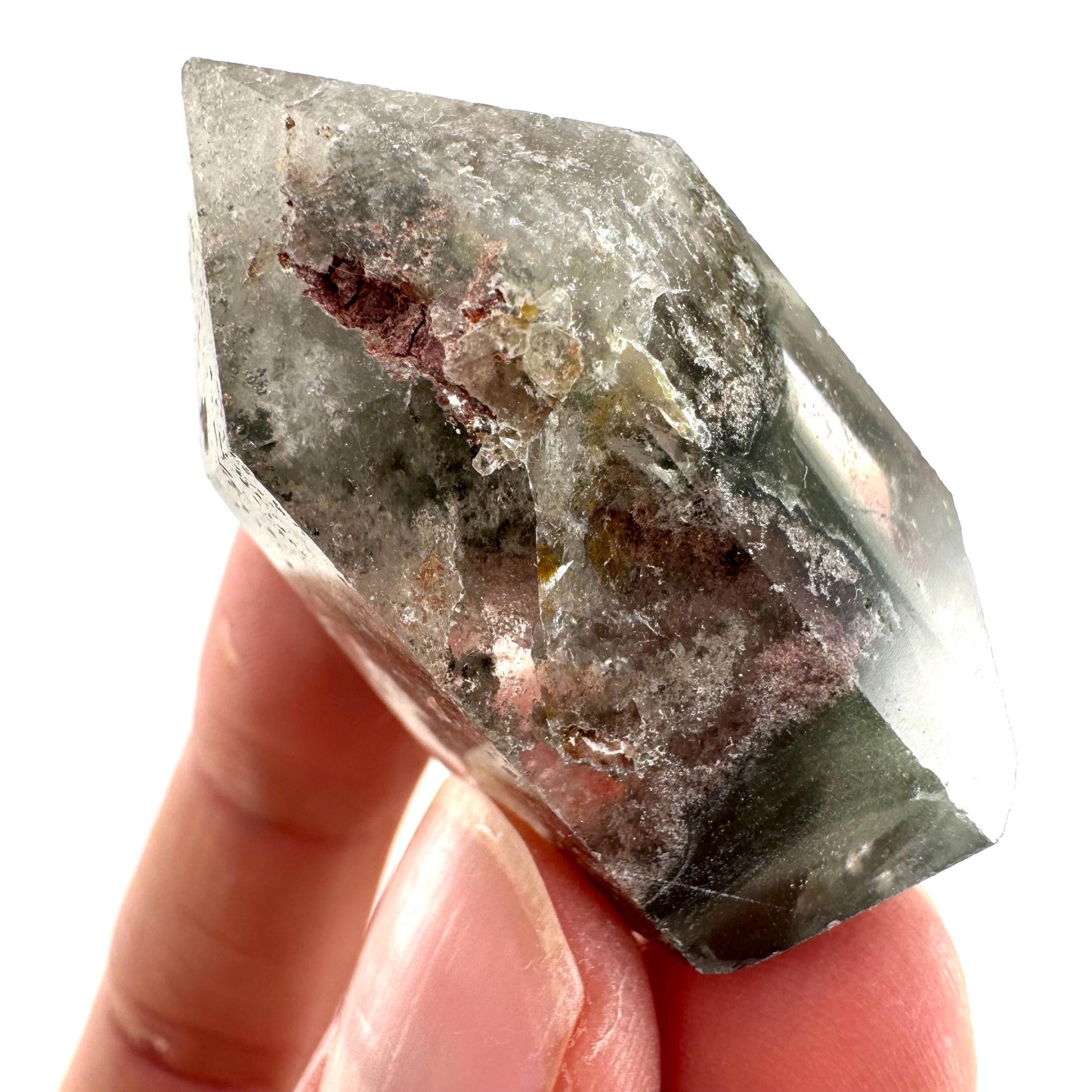 Phantom Quartz Point, Garden quartz, crystal point, lodolite quartz