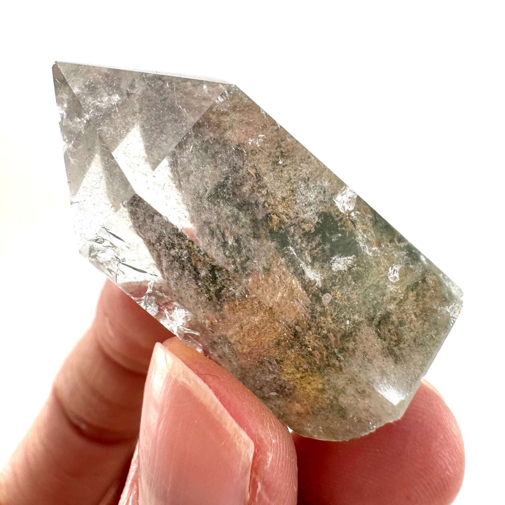 Phantom Quartz Point, Garden quartz, crystal point, lodolite quartz