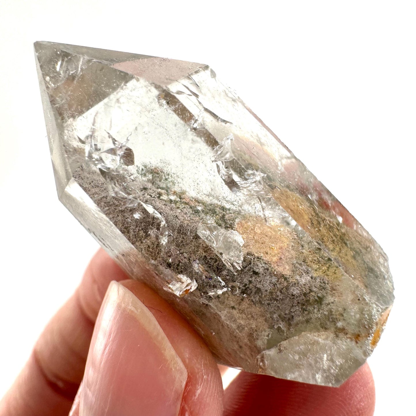 Phantom Quartz Point, Garden quartz, crystal point, lodolite quartz