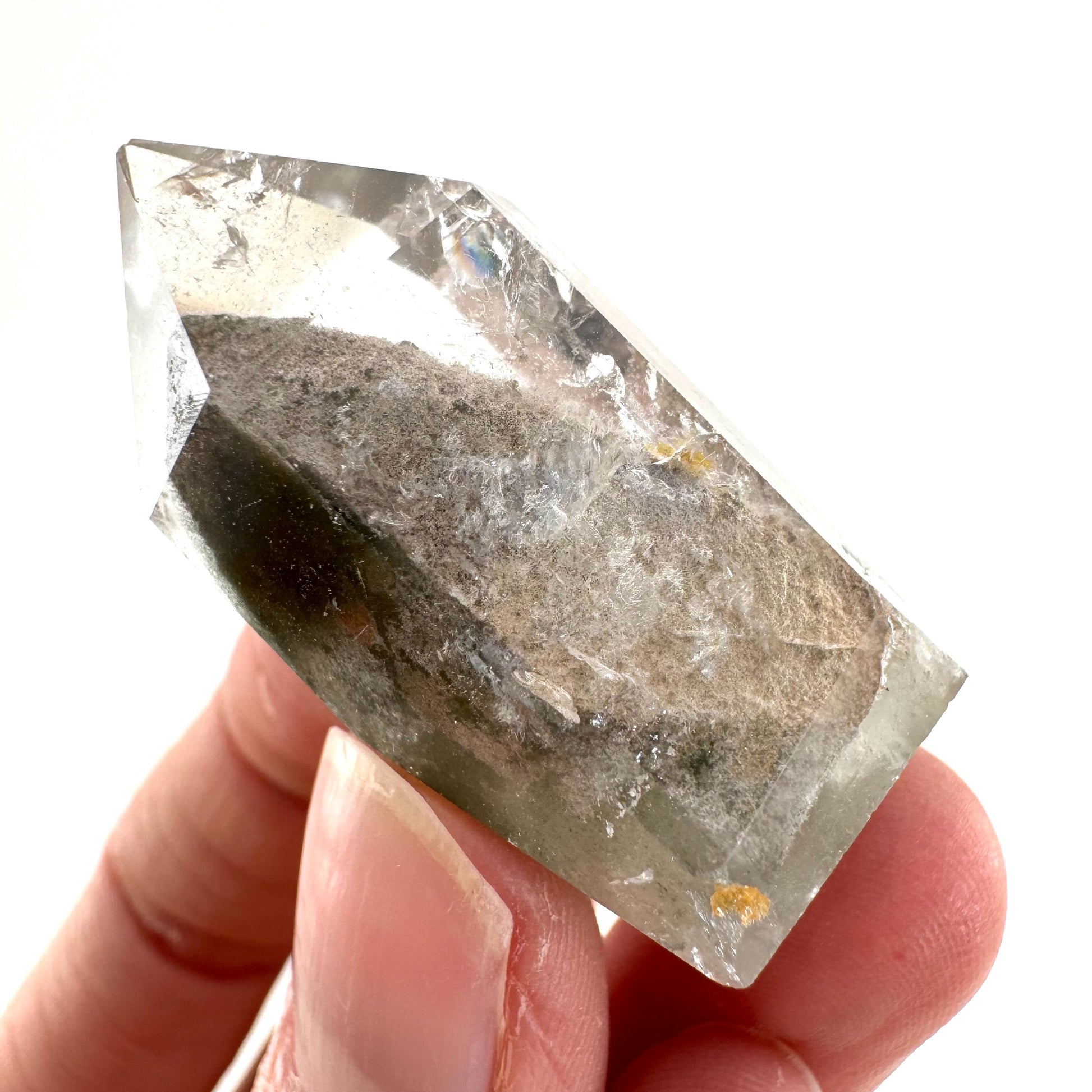 Phantom Quartz Point, Garden quartz, crystal point, lodolite quartz