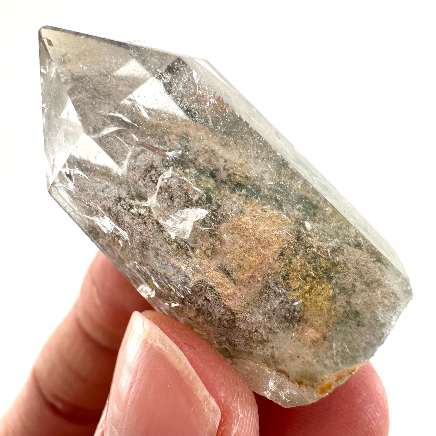 Phantom Quartz Point, Garden quartz, crystal point, lodolite quartz
