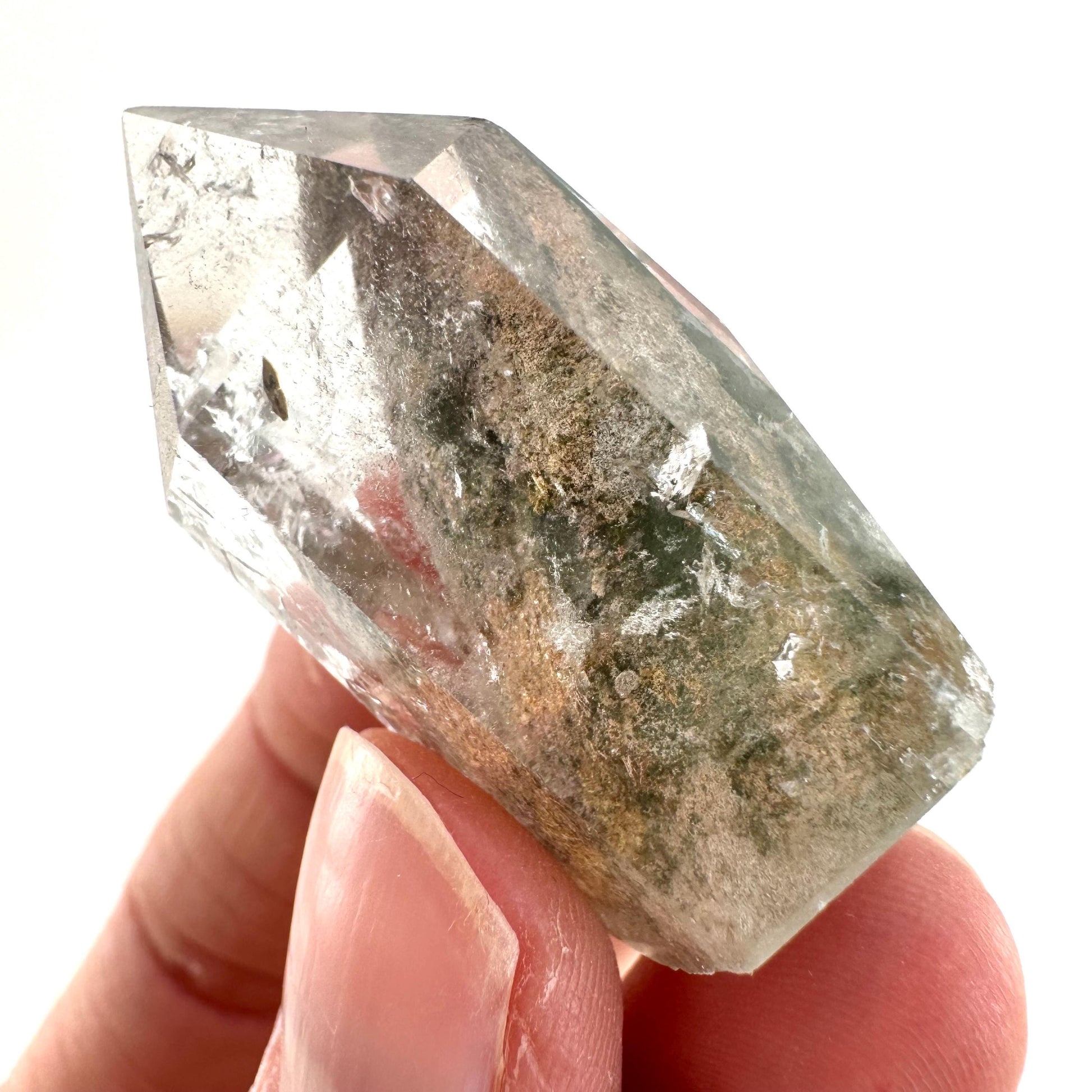 Phantom Quartz Point, Garden quartz, crystal point, lodolite quartz