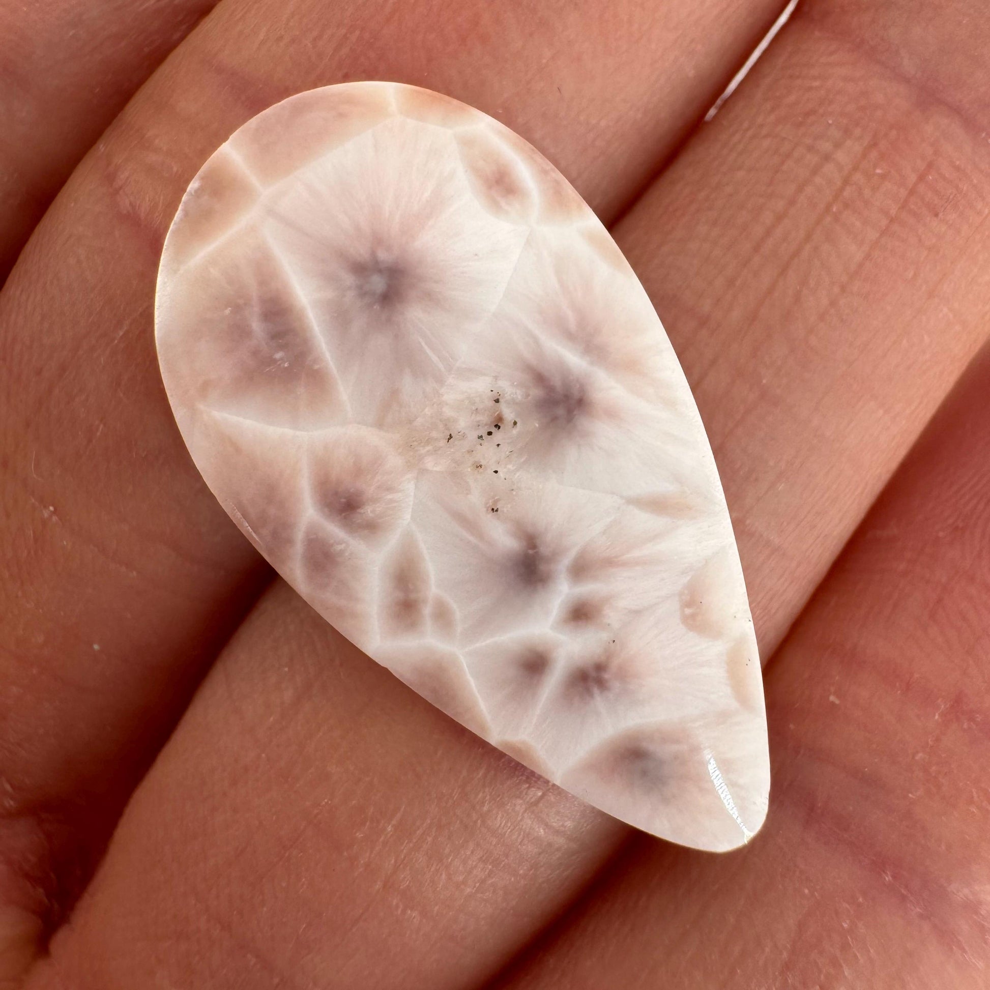 Pink Natrolite Cabochon, pink larimar cabochon, gemstone cabochon, natrolite cab, polished natrolite
