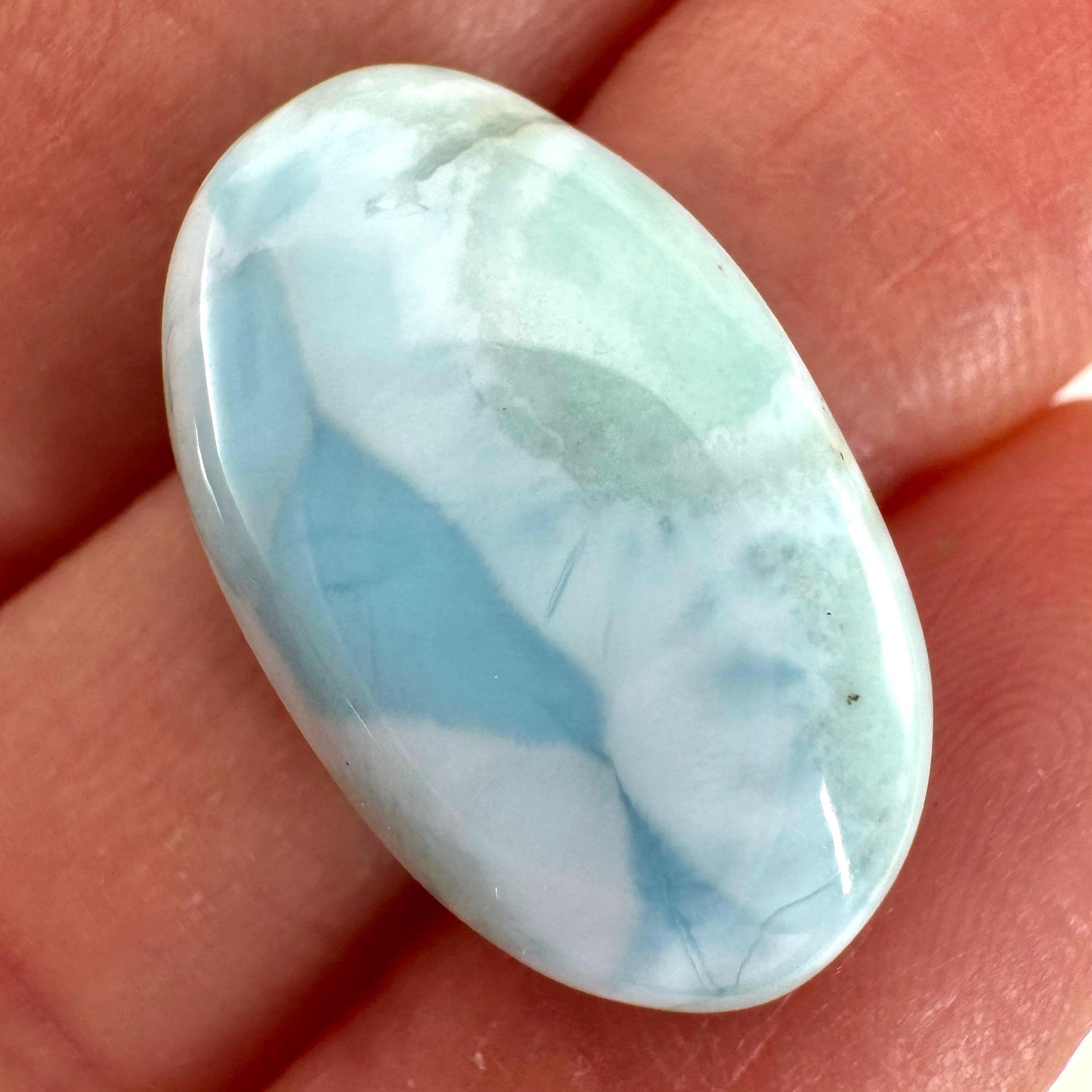 Larimar Cabochon, blue larimar cabochon, gemstone cabochon, larimar crystal, larimar cab, polished larimar