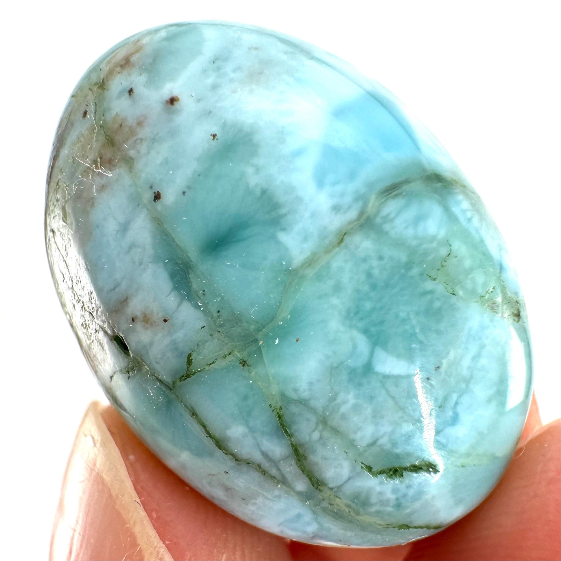 Larimar Cabochon, blue larimar cabochon, gemstone cabochon, larimar crystal, larimar cab, polished larimar