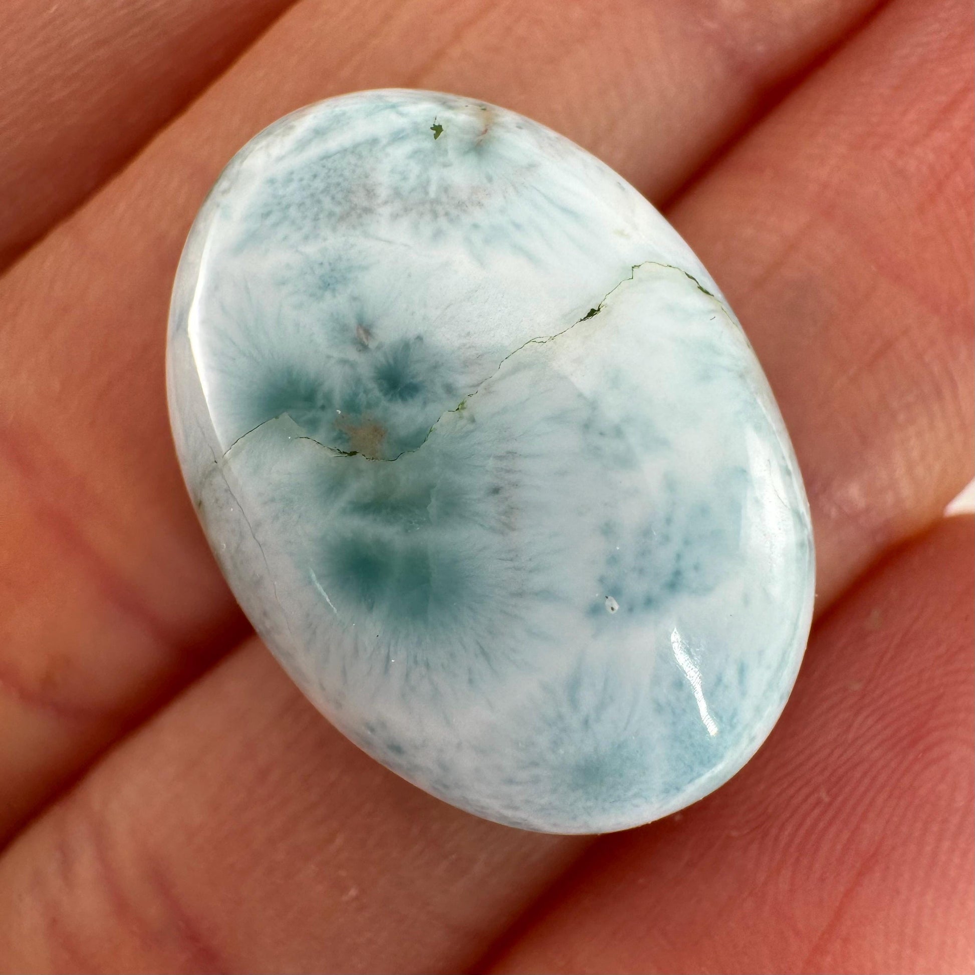 Larimar Cabochon, blue larimar cabochon, gemstone cabochon, larimar crystal, larimar cab, polished larimar