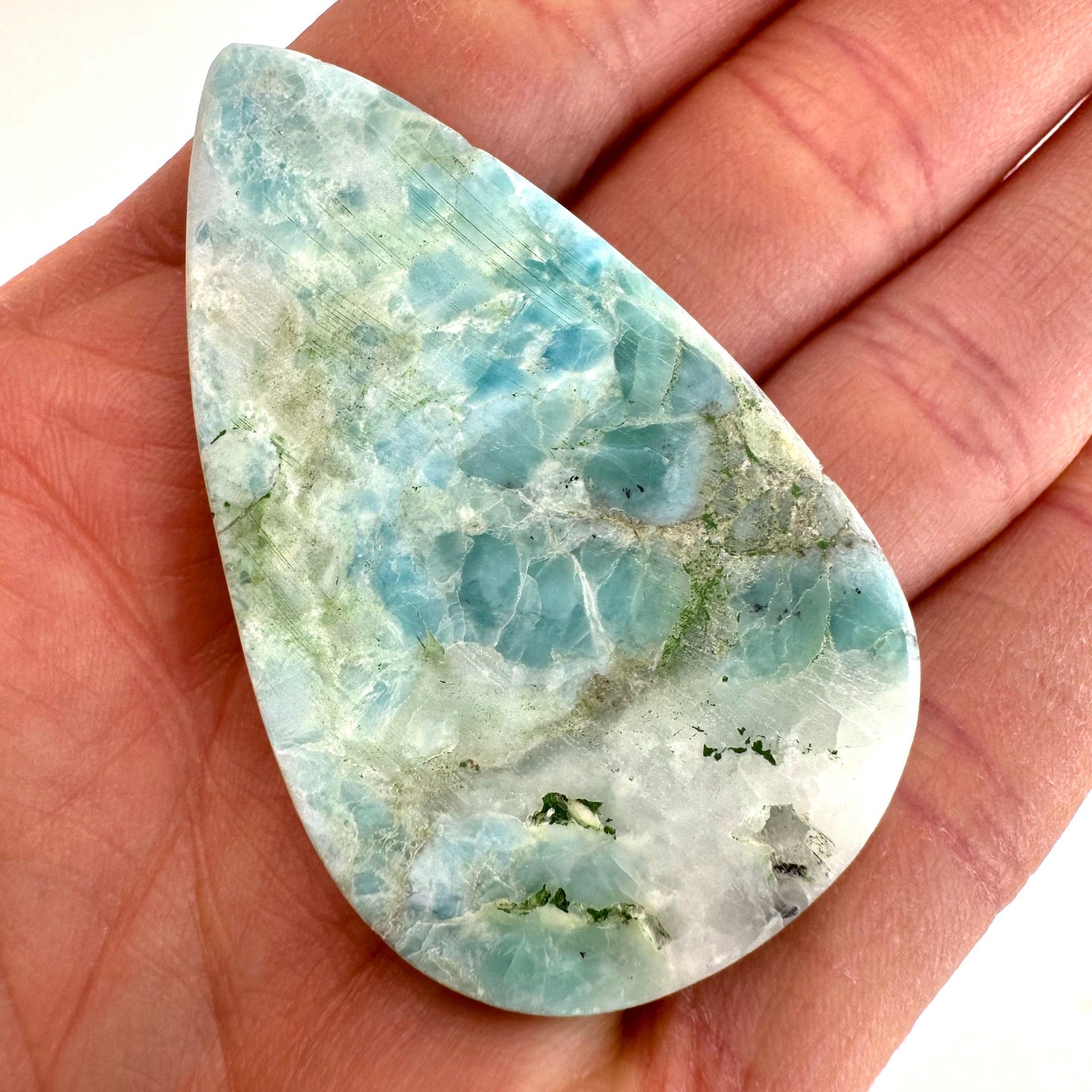 Larimar Cabochon, blue larimar cabochon, gemstone cabochon, larimar crystal, larimar cab, polished larimar