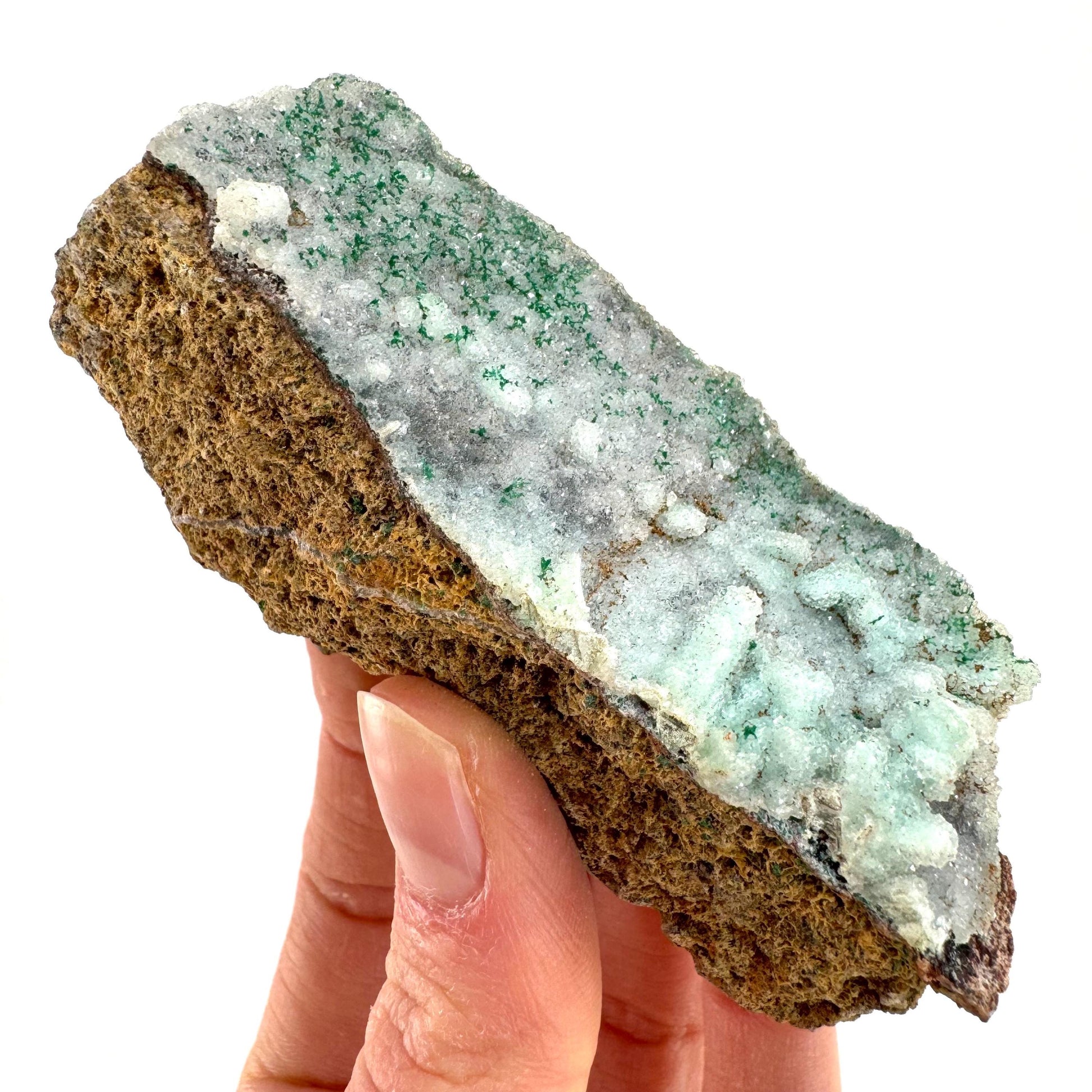 Sparkly Druzy Chrysocolla with Malachite Specimen (Congo), raw chrysocolla, druzy chrysocolla, chrysocolla crystal, raw crystals