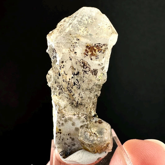 Beryl var. Goshenite on Quartz w/ Hyalite Opal (Namibia) | white beryl, goshenite crystal, mineral specimen