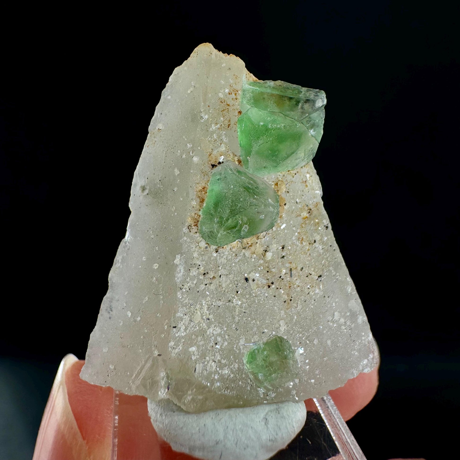 Fluorite on Quartz (Erongo, Namibia) | fluorite cluster, green fluorite, fluorite, mineral specimen
