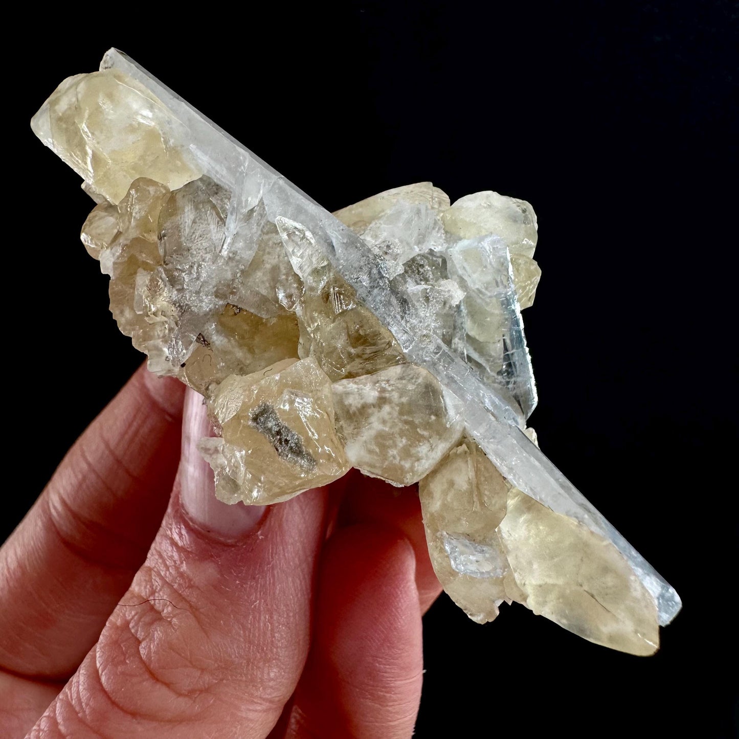 Blue Barite with Calcite (Illinois, USA) | barite specimen, baryte crystal
