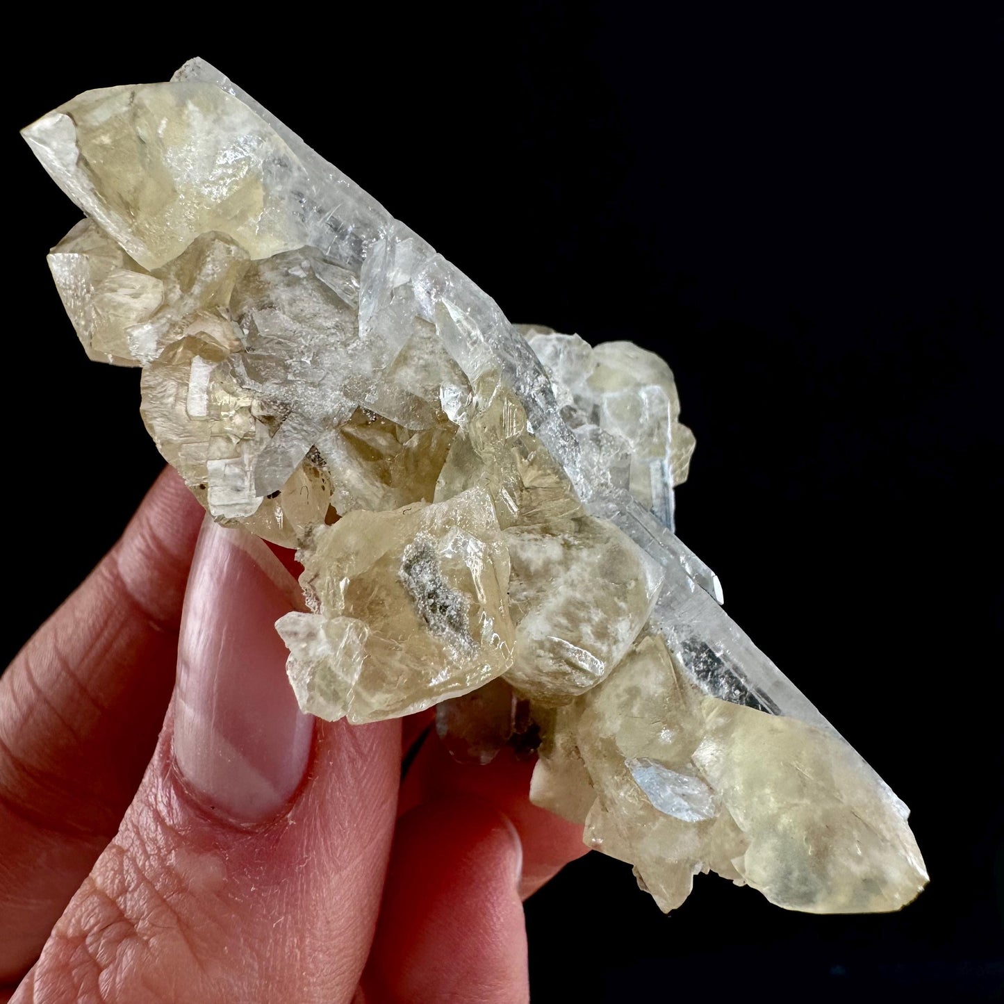Blue Barite with Calcite (Illinois, USA) | barite specimen, baryte crystal