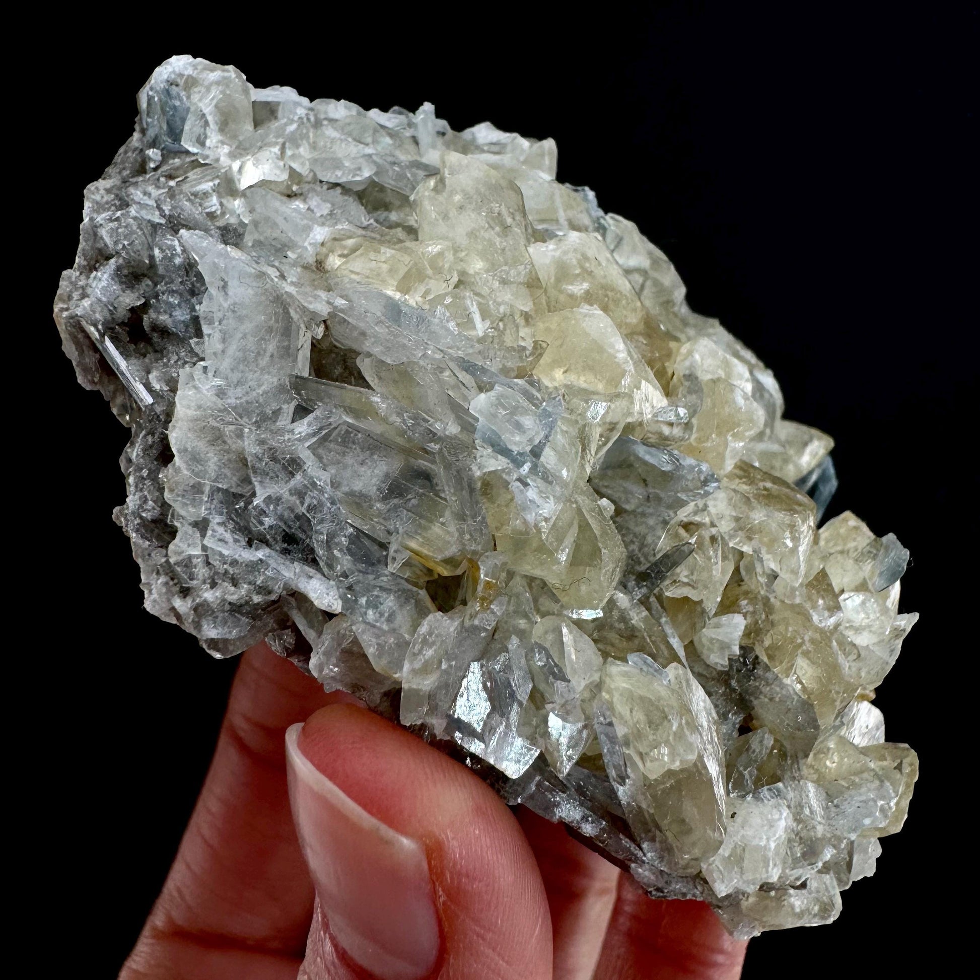 Blue Barite with Calcite (Illinois, USA) | barite specimen, baryte crystal