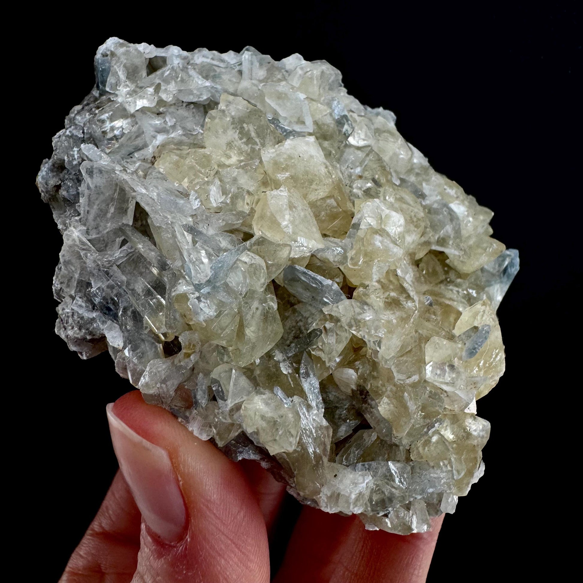Blue Barite with Calcite (Illinois, USA) | barite specimen, baryte crystal