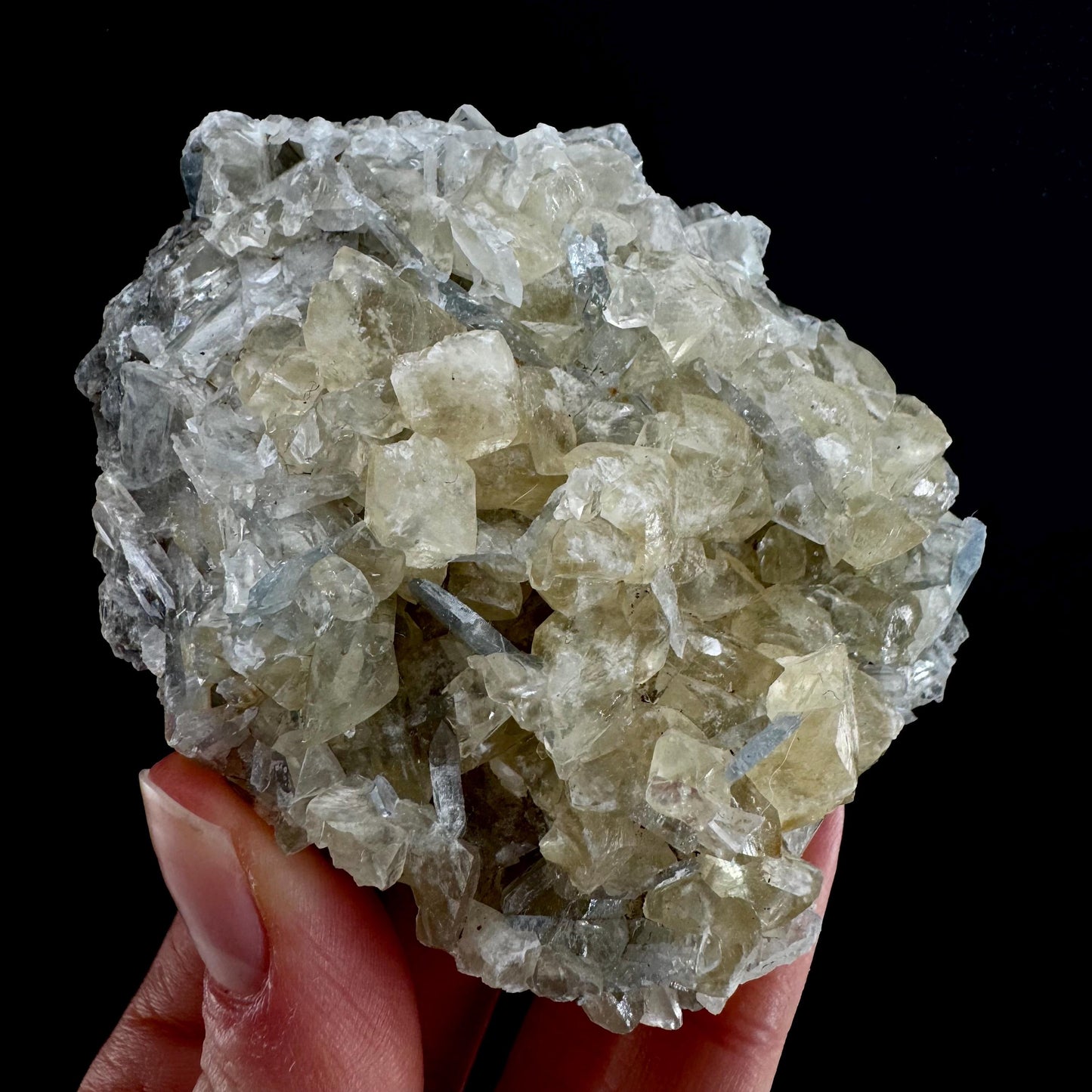 Blue Barite with Calcite (Illinois, USA) | barite specimen, baryte crystal