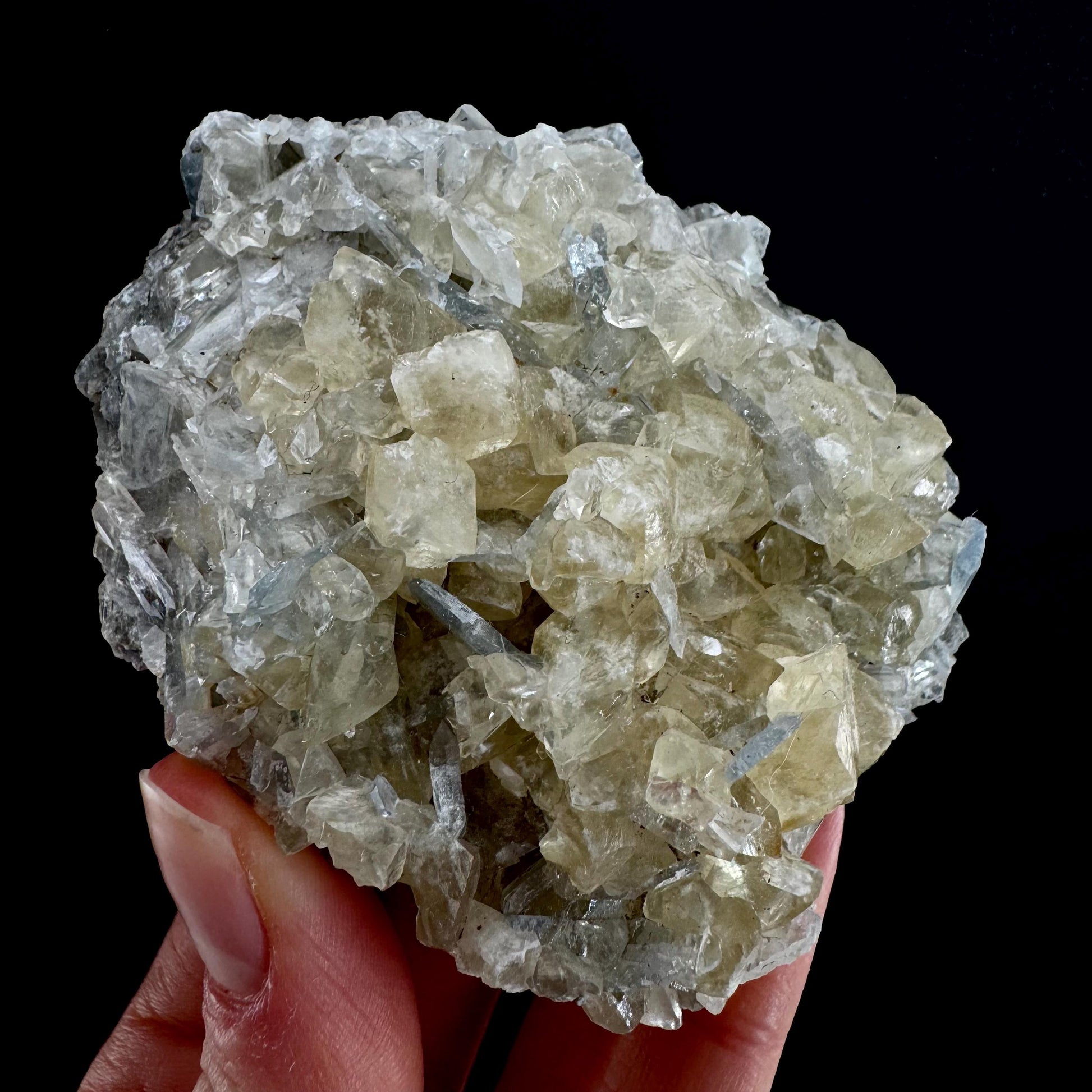 Blue Barite with Calcite (Illinois, USA) | barite specimen, baryte crystal